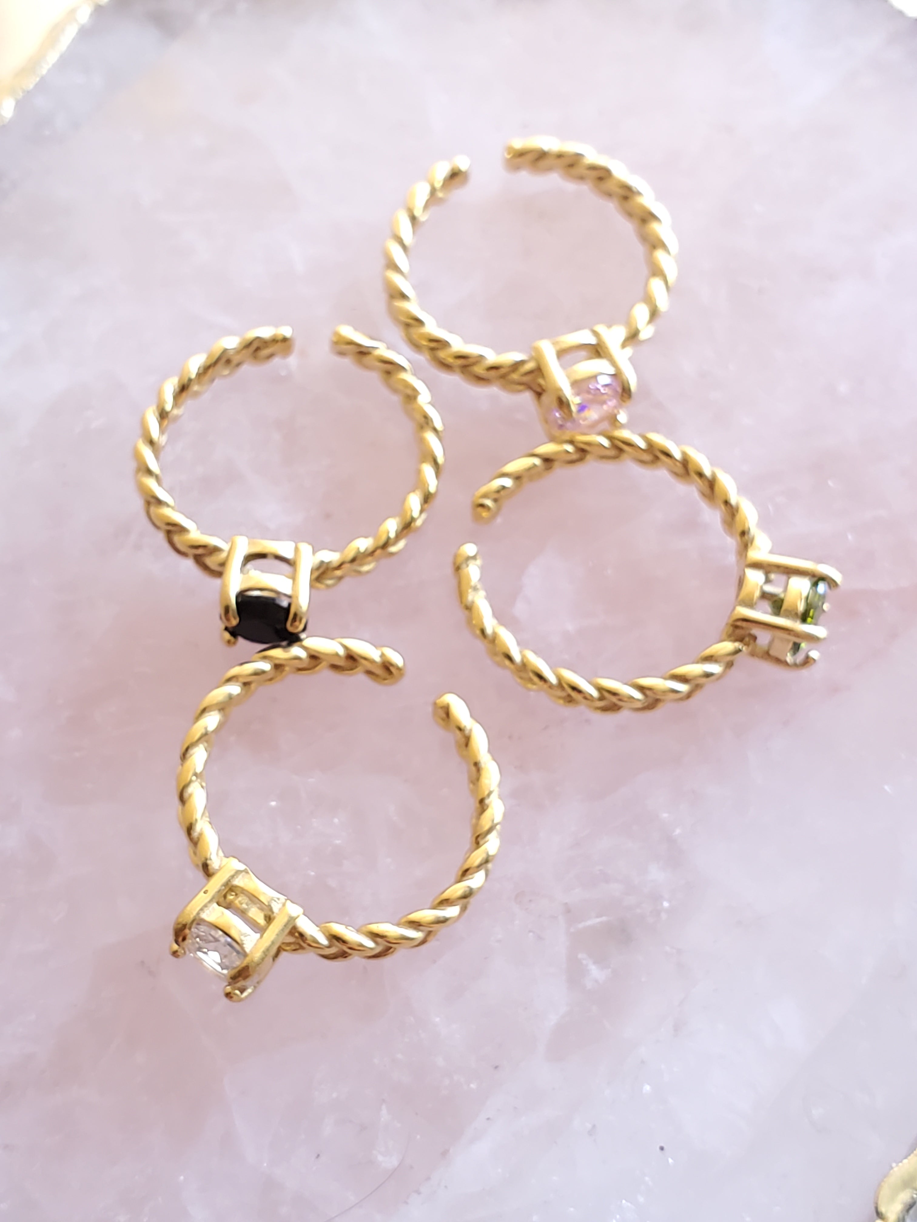 Retro Crystal Ring - Clear
