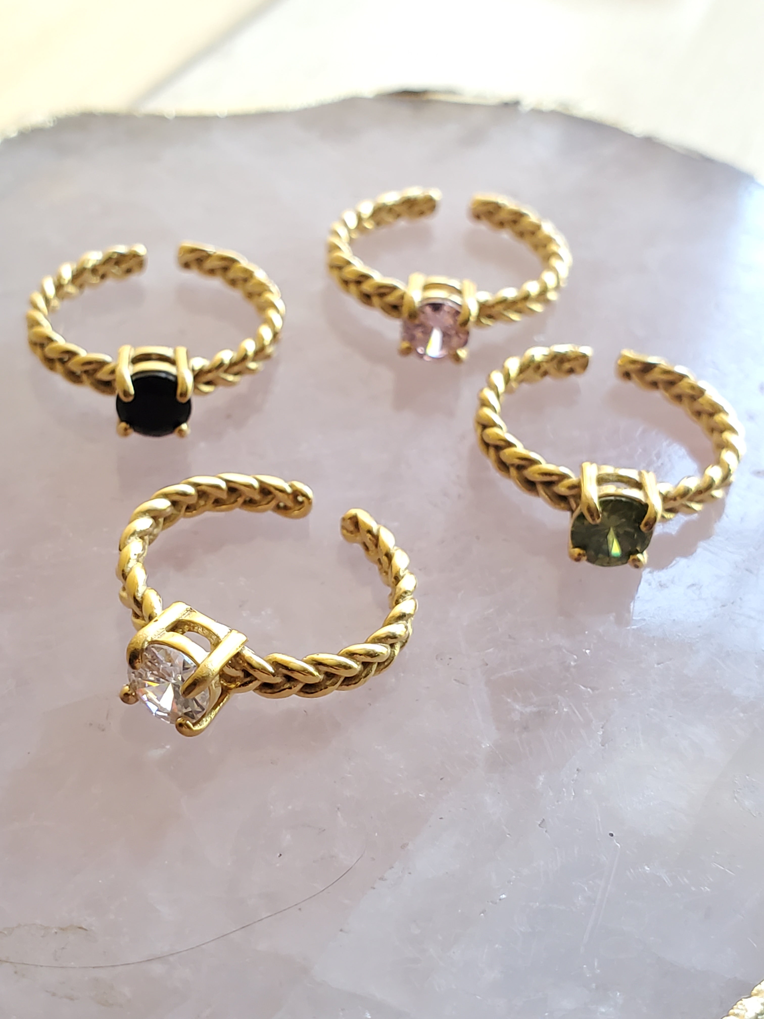 Retro Crystal Ring - Clear