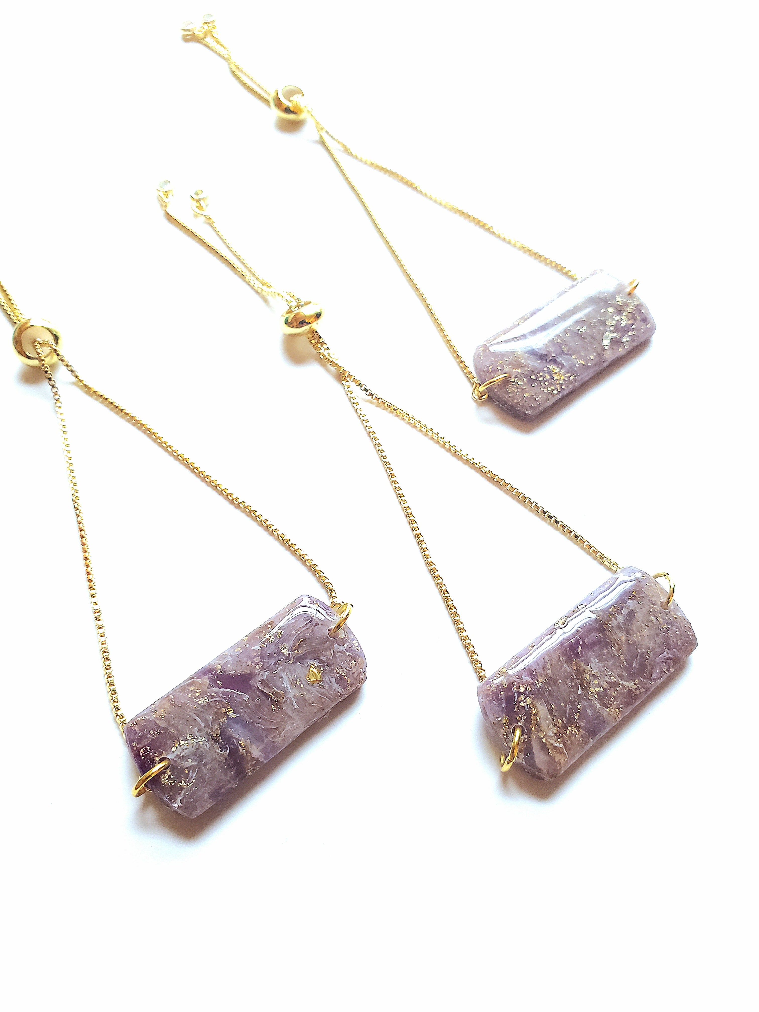 Nature Inspired Clay Pendant Bracelet