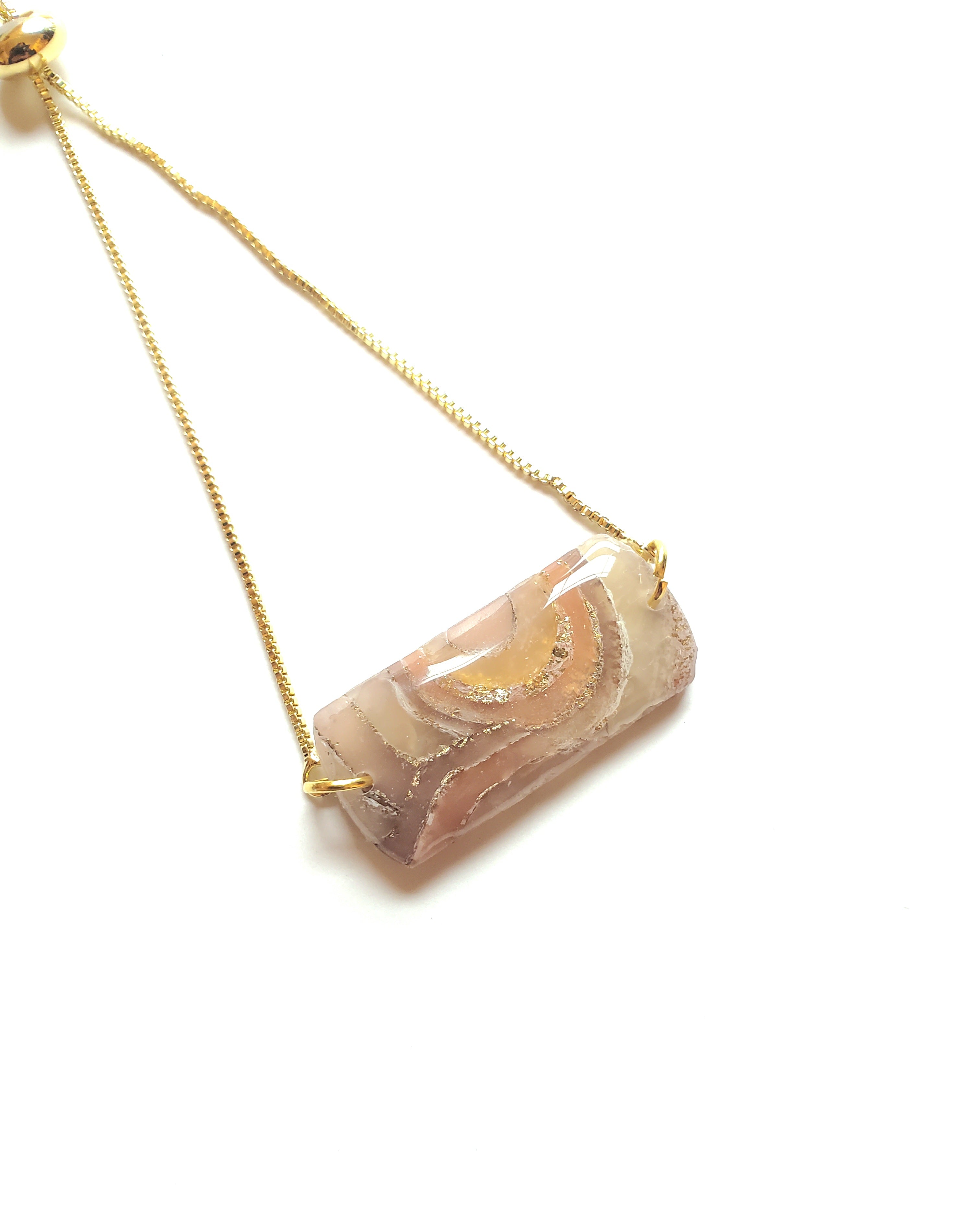 Nature Inspired Clay Pendant Bracelet