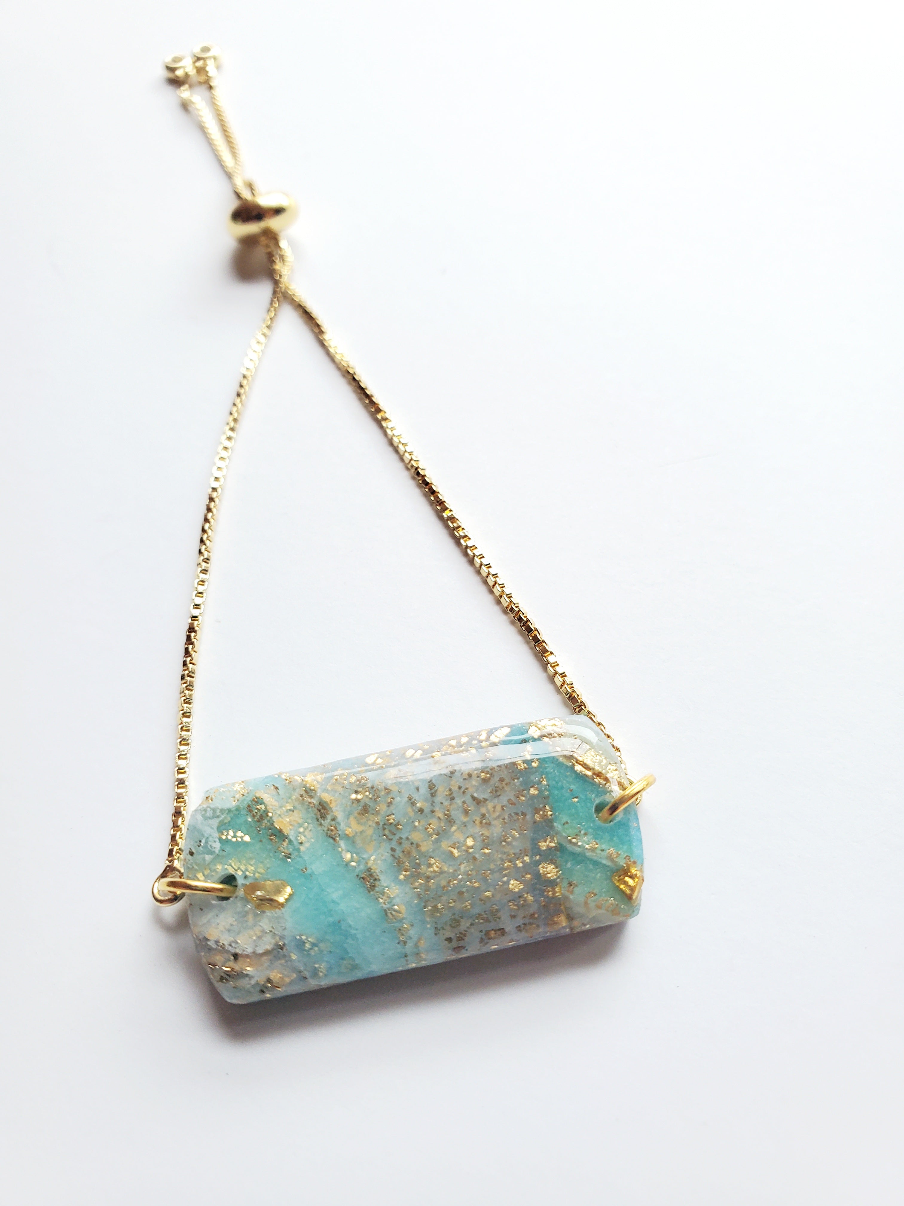 Nature Inspired Clay Pendant Bracelet