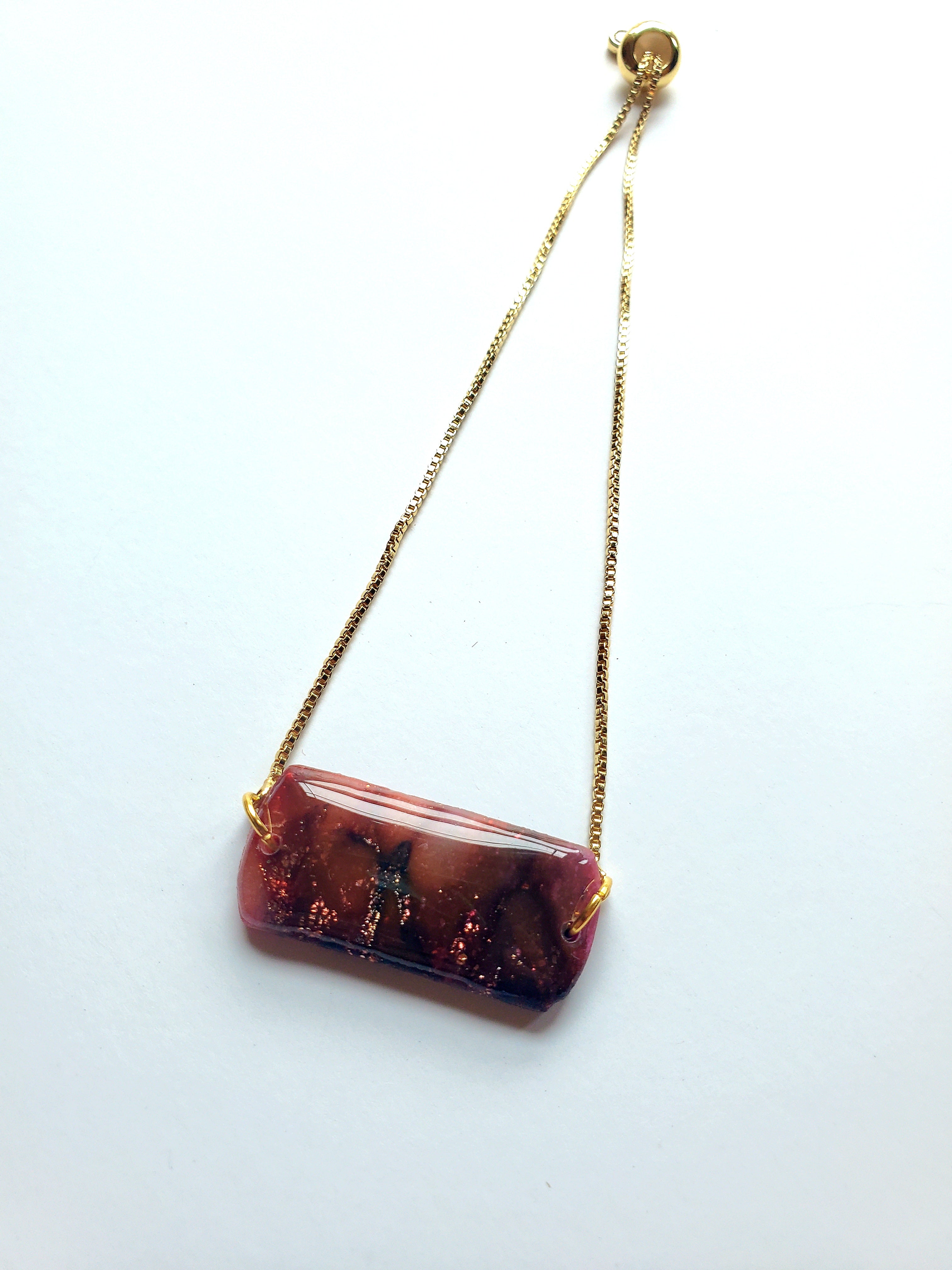 Nature Inspired Clay Pendant Bracelet