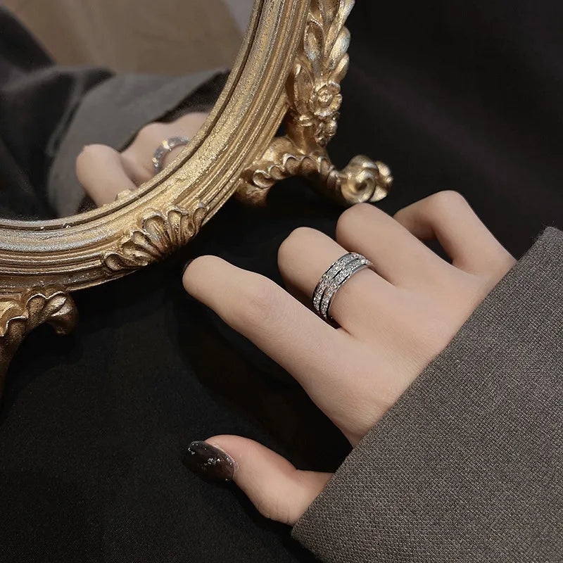 Double Bar Crystal Ring