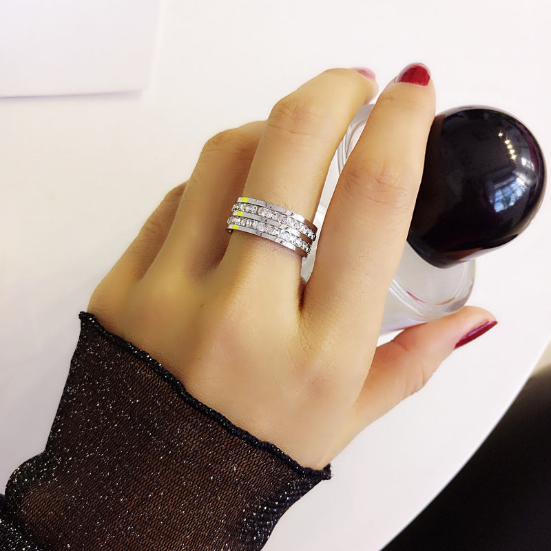 Double Bar Crystal Ring