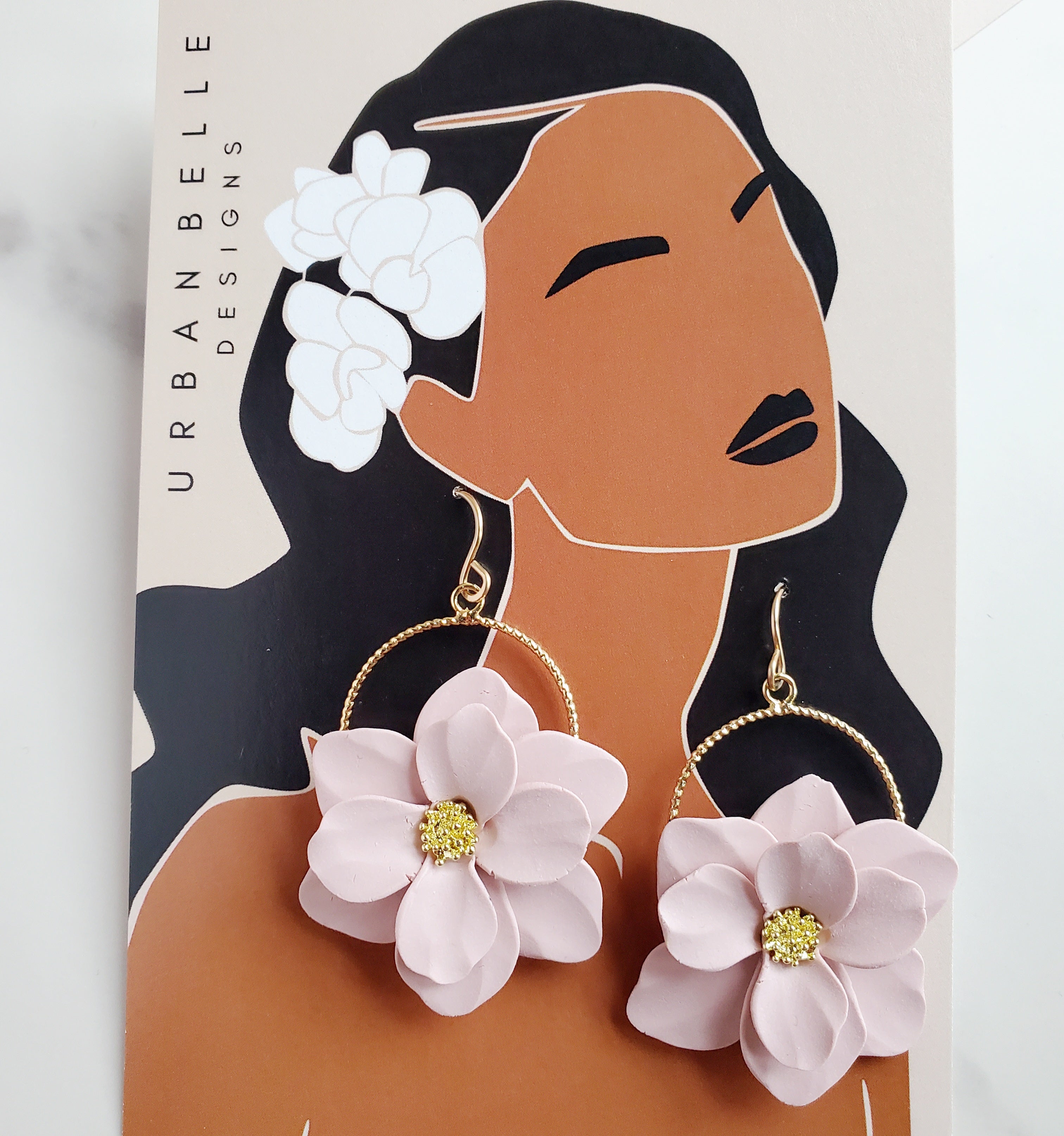 JOSIE Rose Floral Hoop Earrings 14K Gold Filled