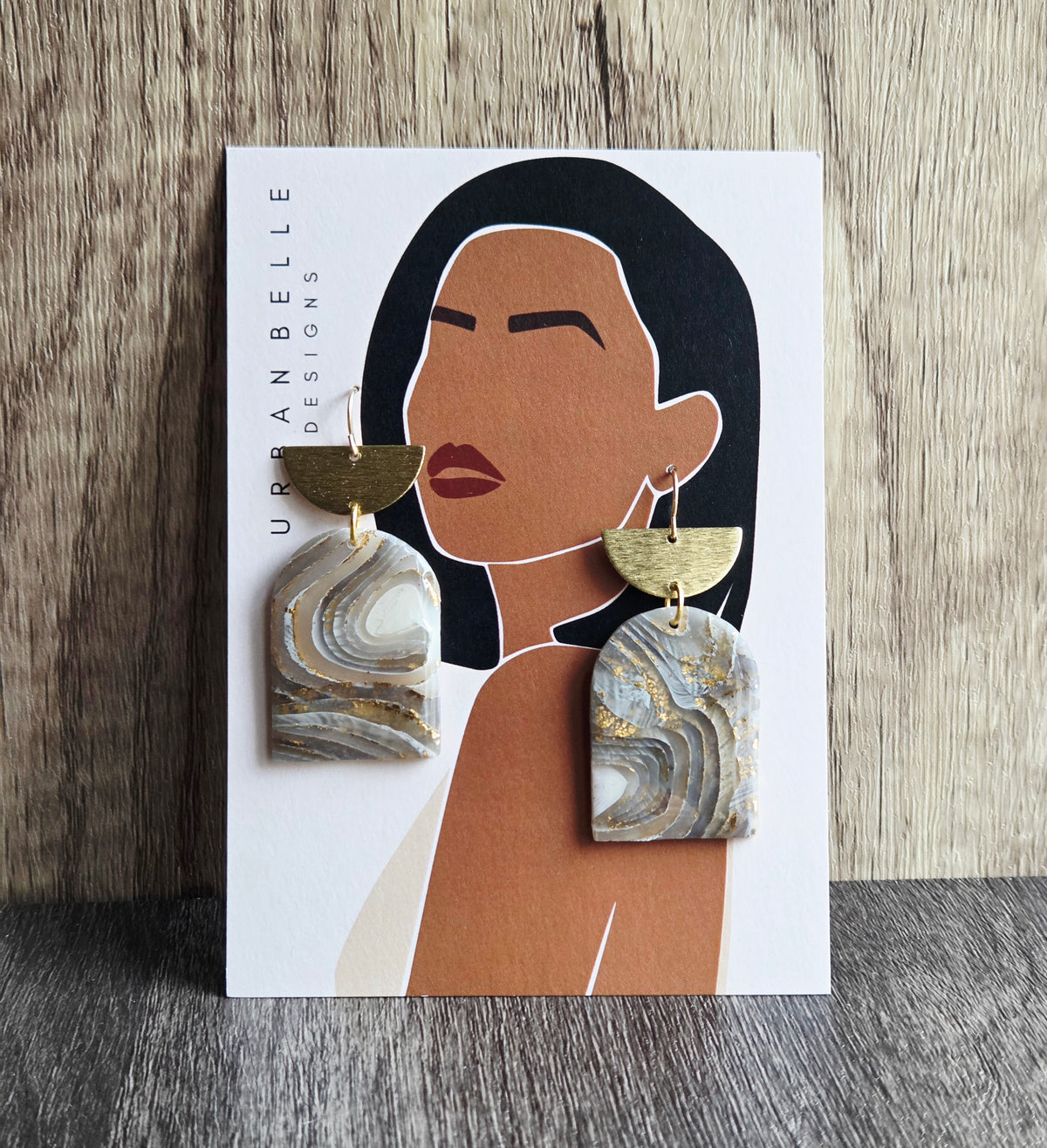 ALAYA Agate Inspired Statement Earrings - Ash