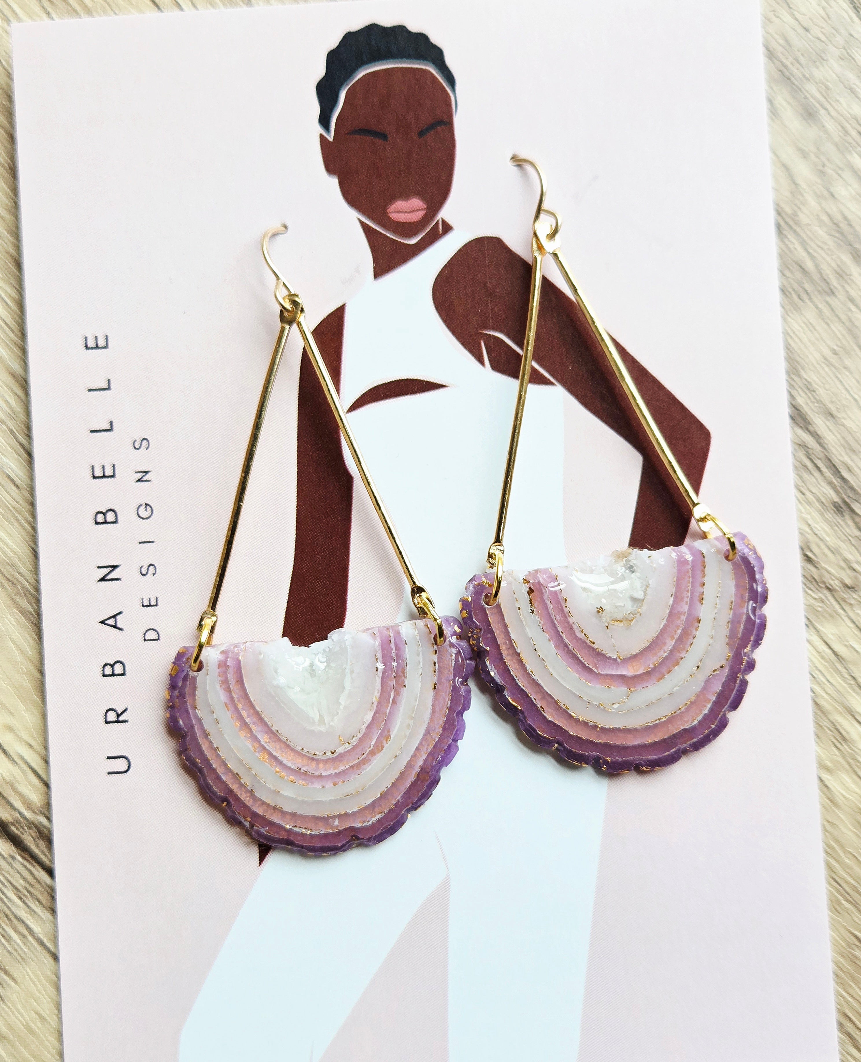 GAIA 14K Gold Filled Chandelier Statement Earrings - Orchid