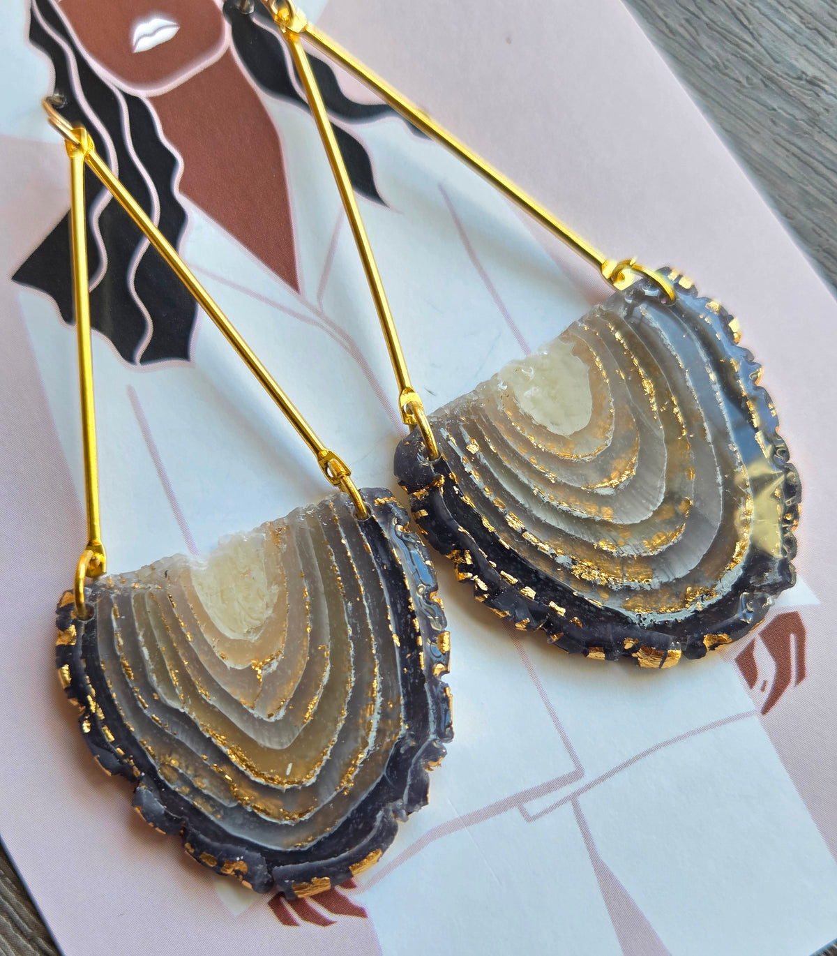 GAIA 14K Gold Filled Chandelier Statement Earrings - Ash