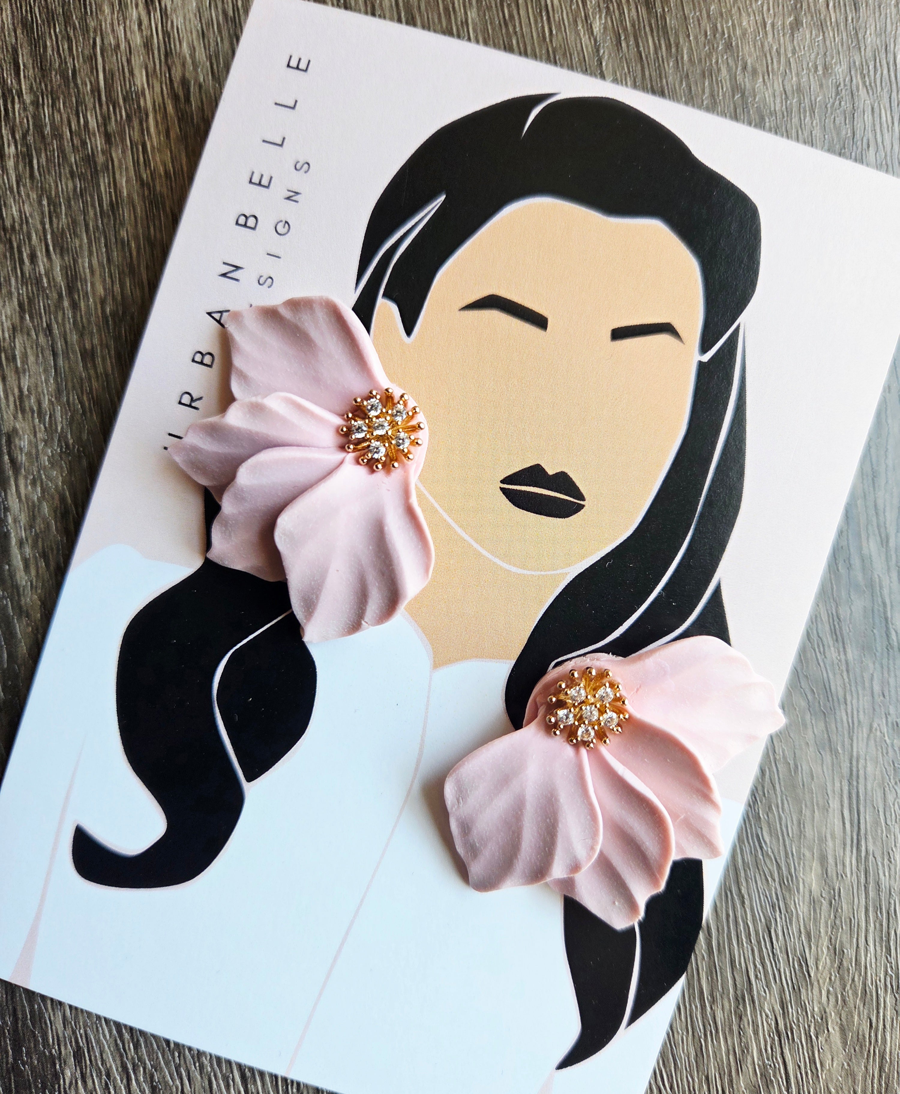 LEA Floral Statement Earrings - Lilac/Rose Pink