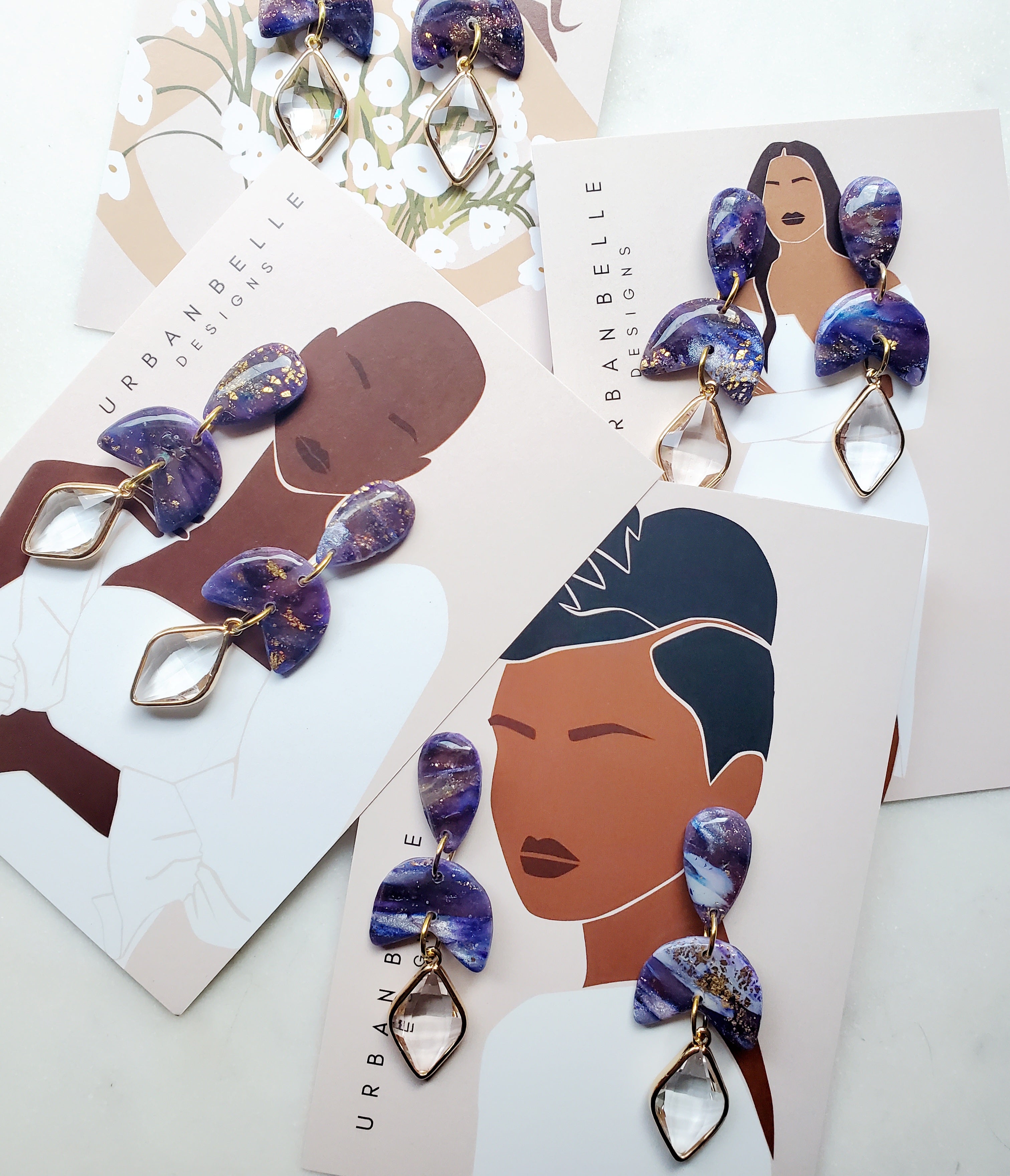 JASMINE Glass Statement Earrings