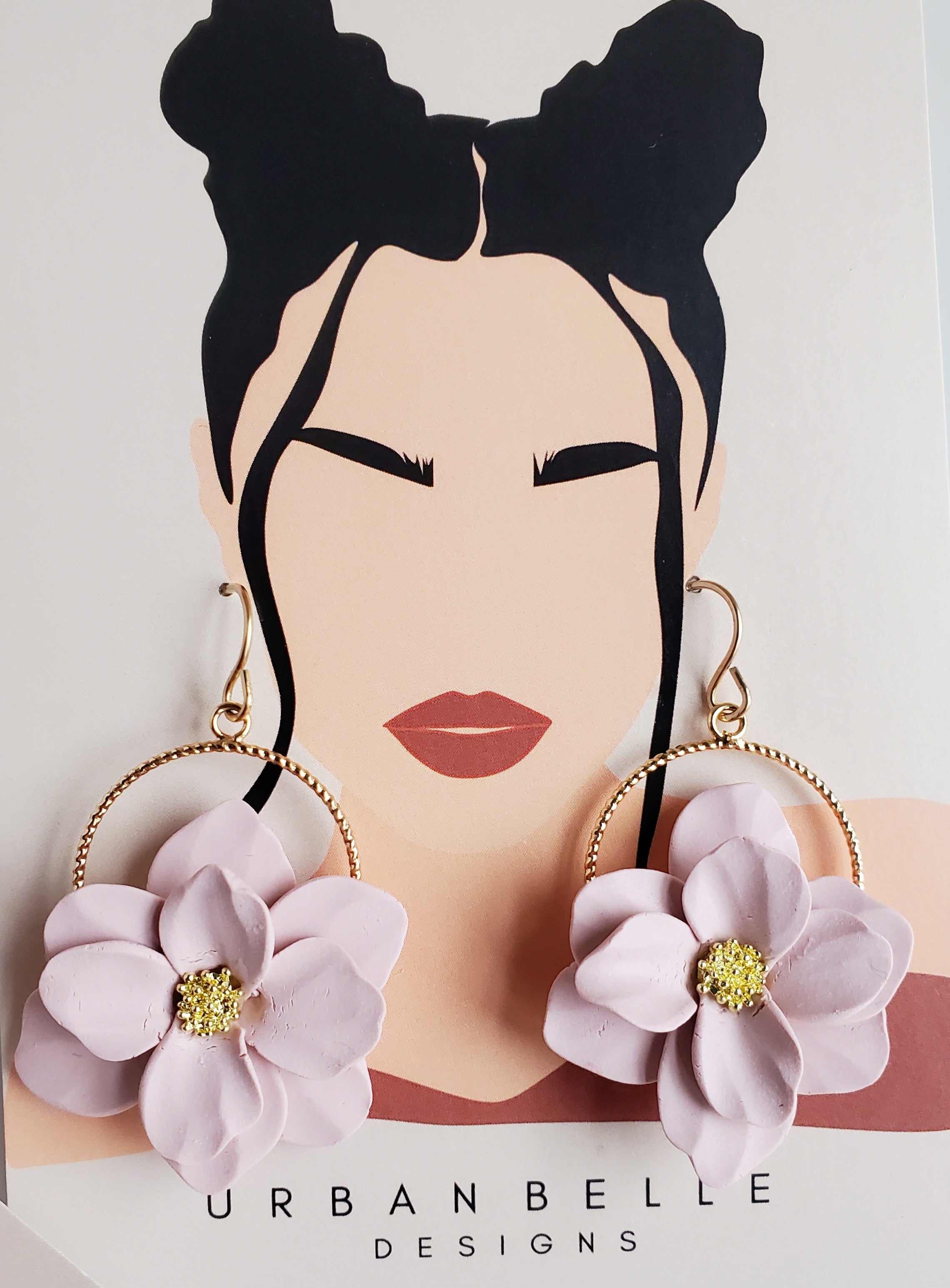 JOSIE Rose Floral Hoop Earrings 14K Gold Filled