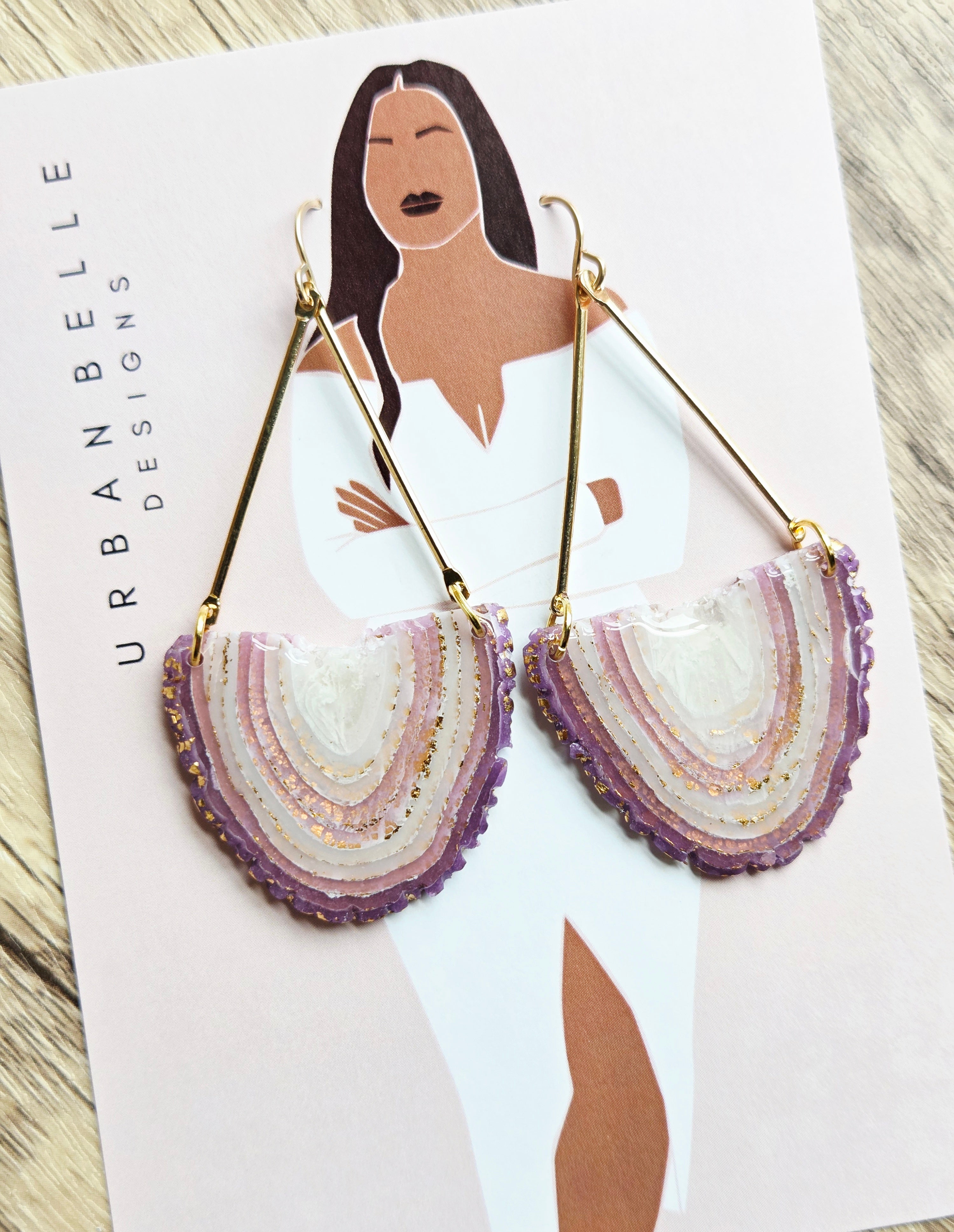 GAIA 14K Gold Filled Chandelier Statement Earrings - Orchid