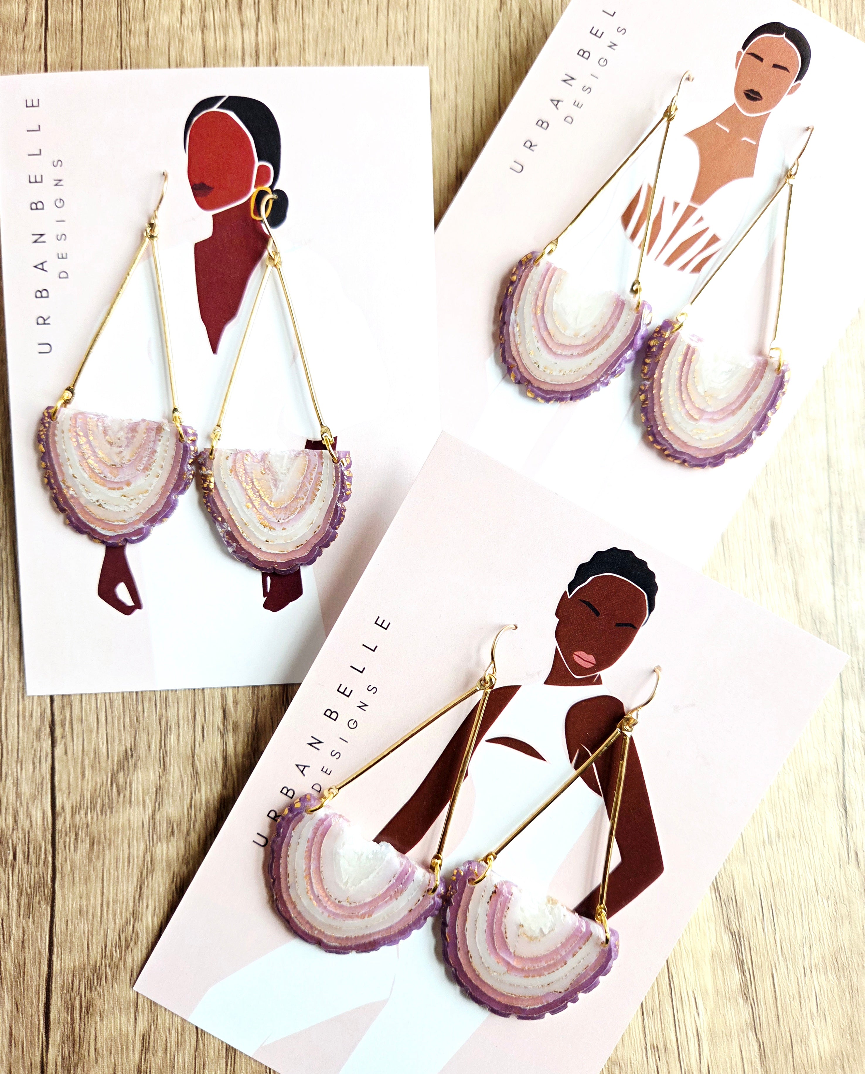 GAIA 14K Gold Filled Chandelier Statement Earrings - Orchid