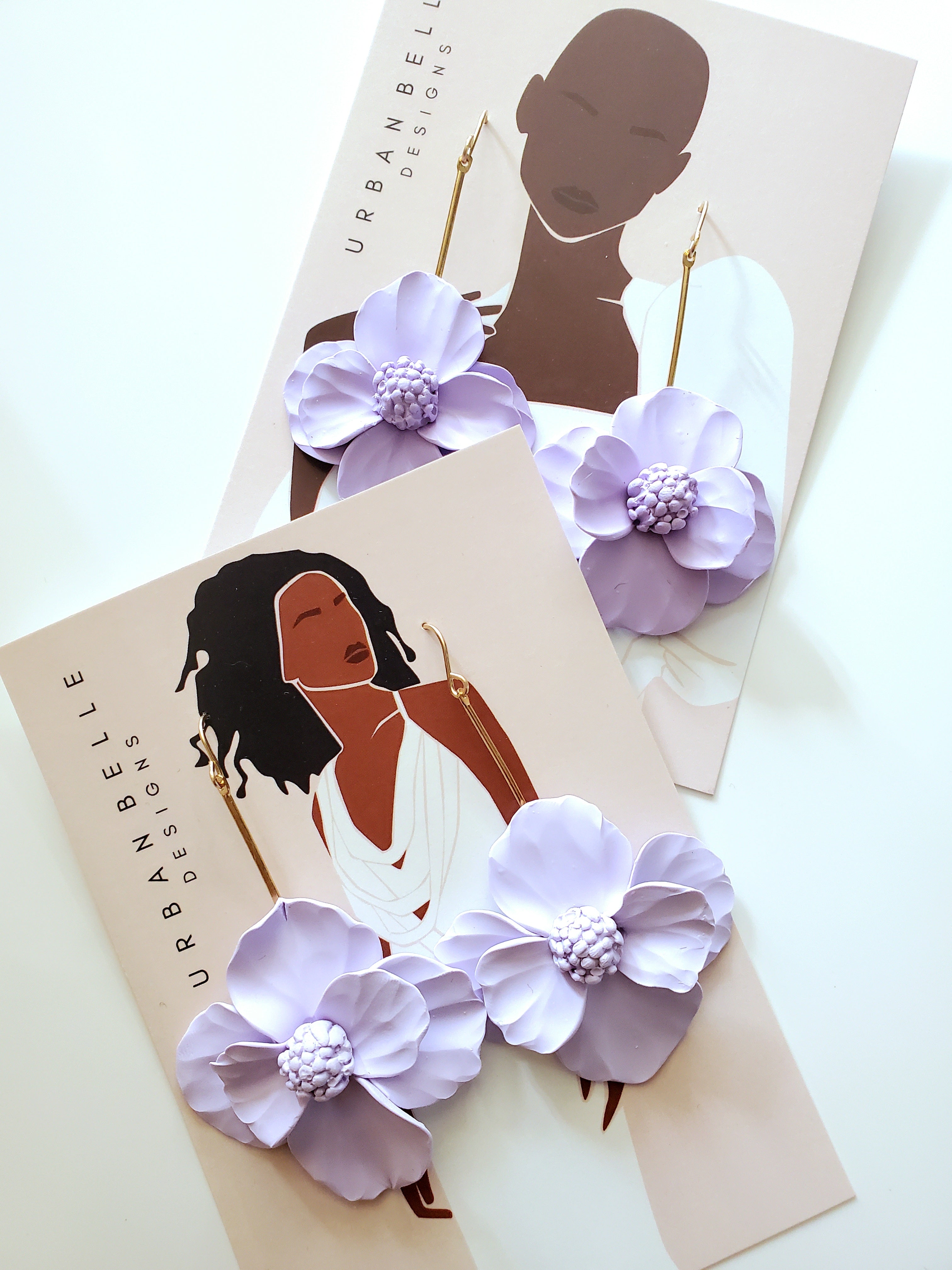 MILA Floral Statement Earrings - Lavender Lilac