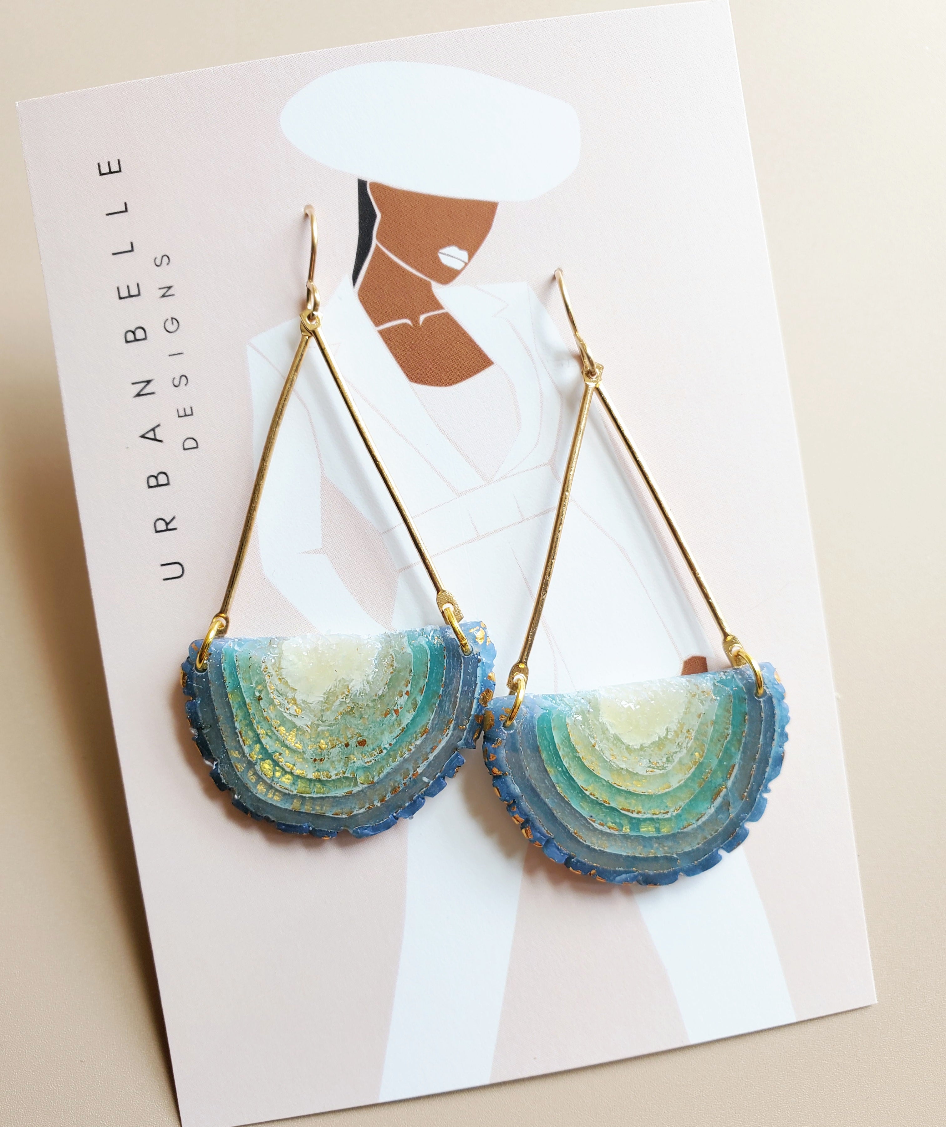 GAIA 14K Gold Filled Chandelier Statement Earrings - Aqua