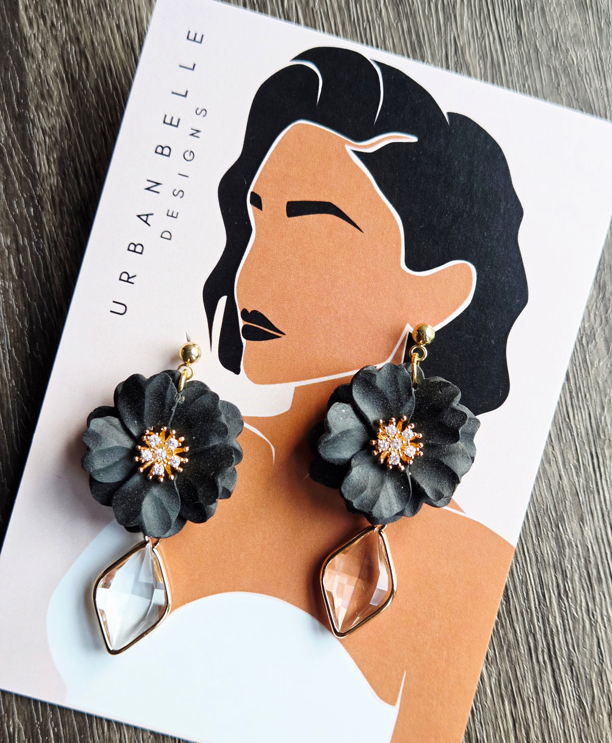 NOELLE Midnight Bloom Statement Earrings