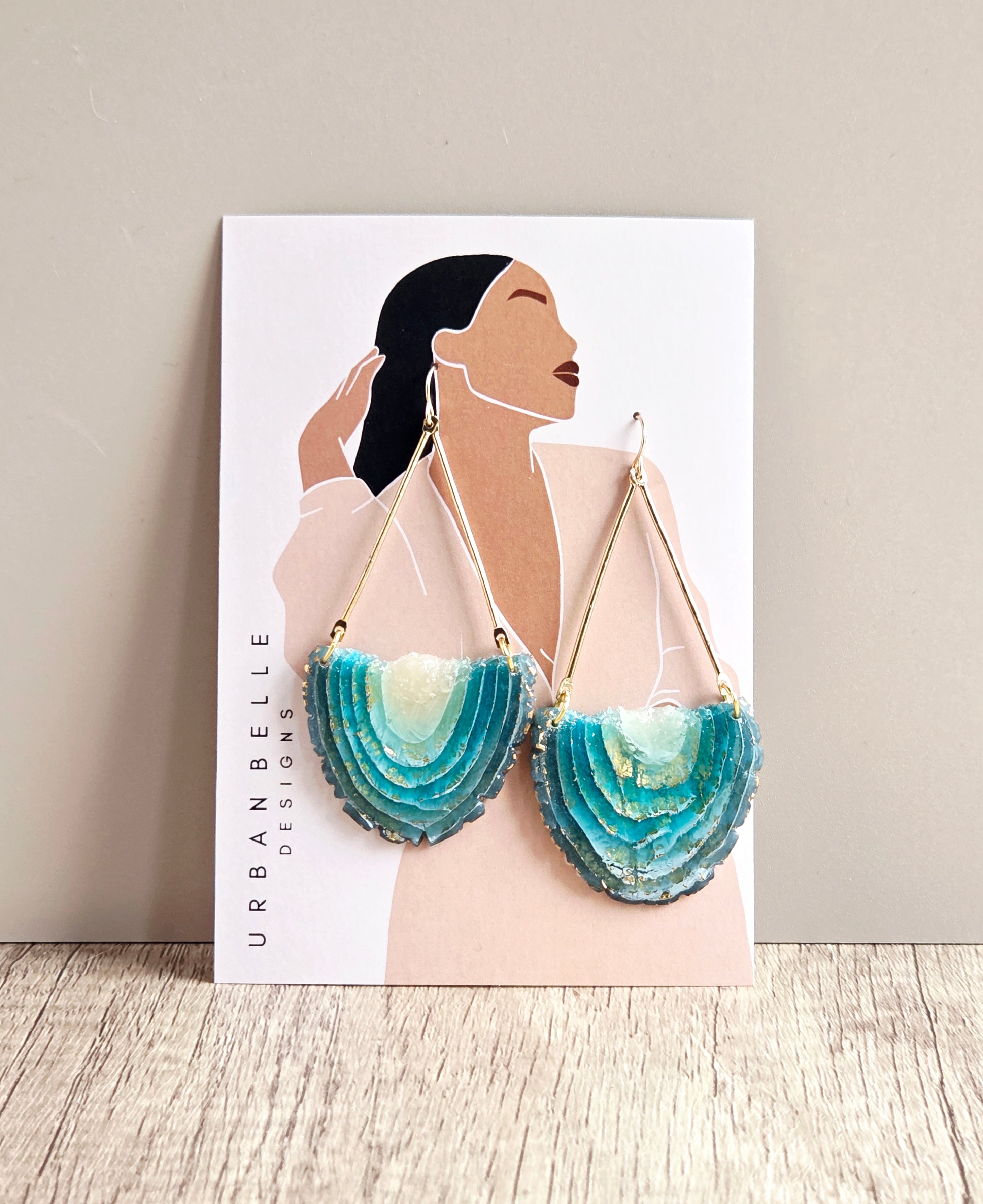 GAIA 14K Gold Filled Chandelier Statement Earrings - Aqua