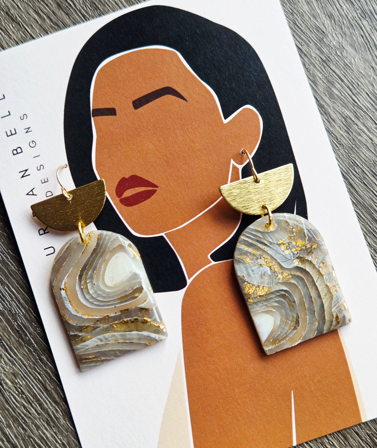 ALAYA Agate Inspired Statement Earrings - Ash