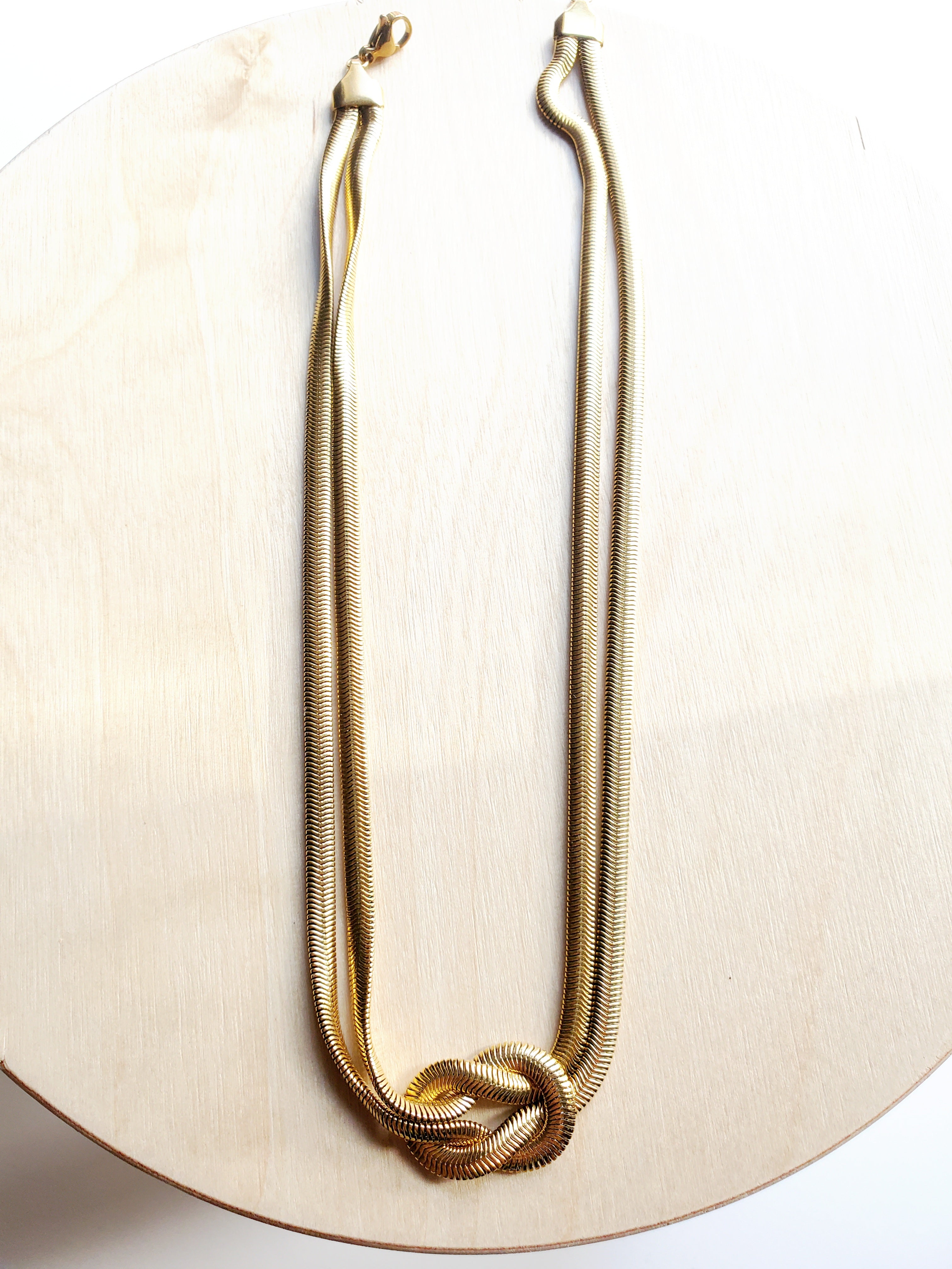 Herringbone Knotted Necklace - Gold/Silver