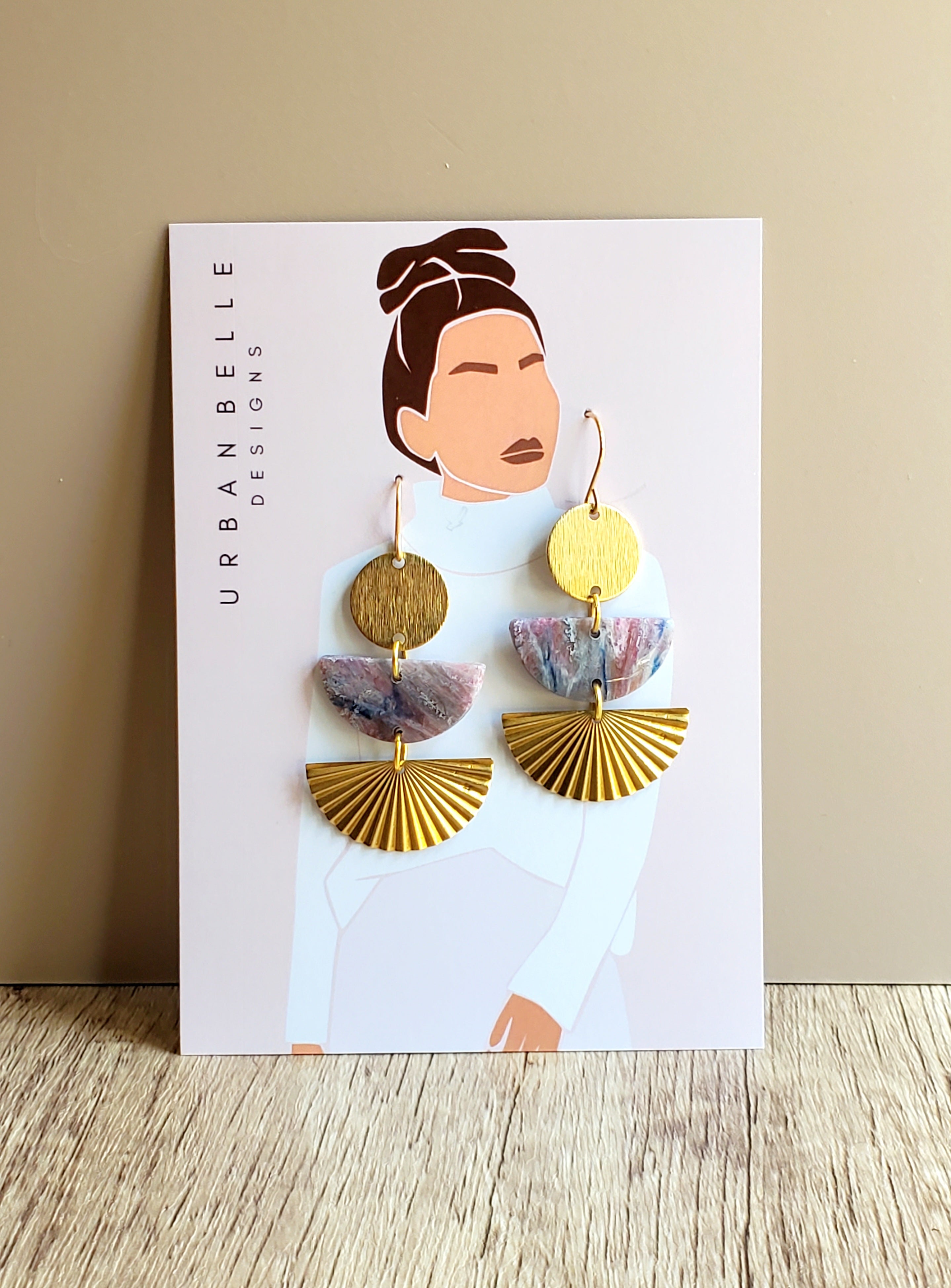 MIA Statement Earrings - Rose Quartz 14K Gold Filled