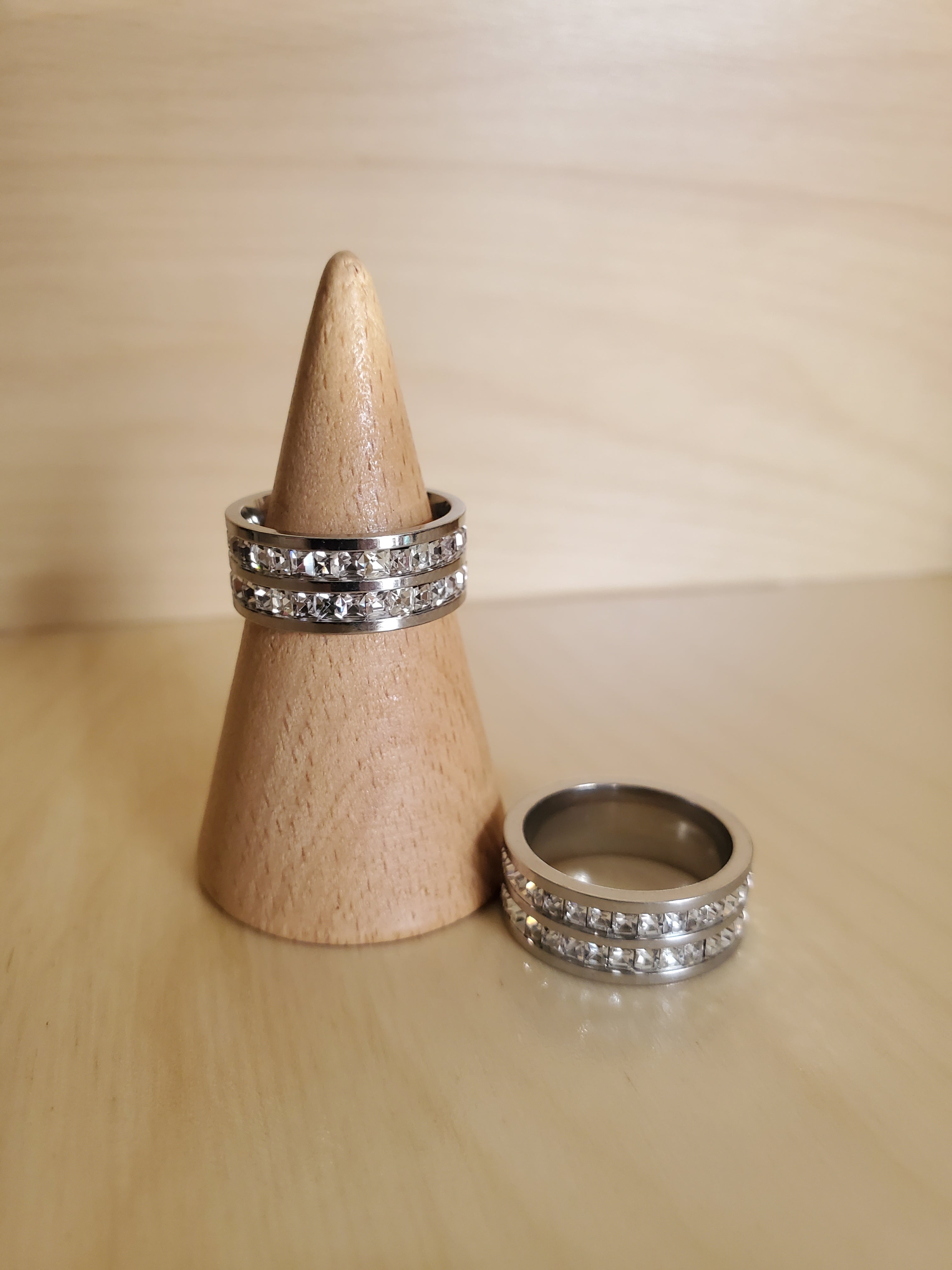 Double Bar Crystal Ring