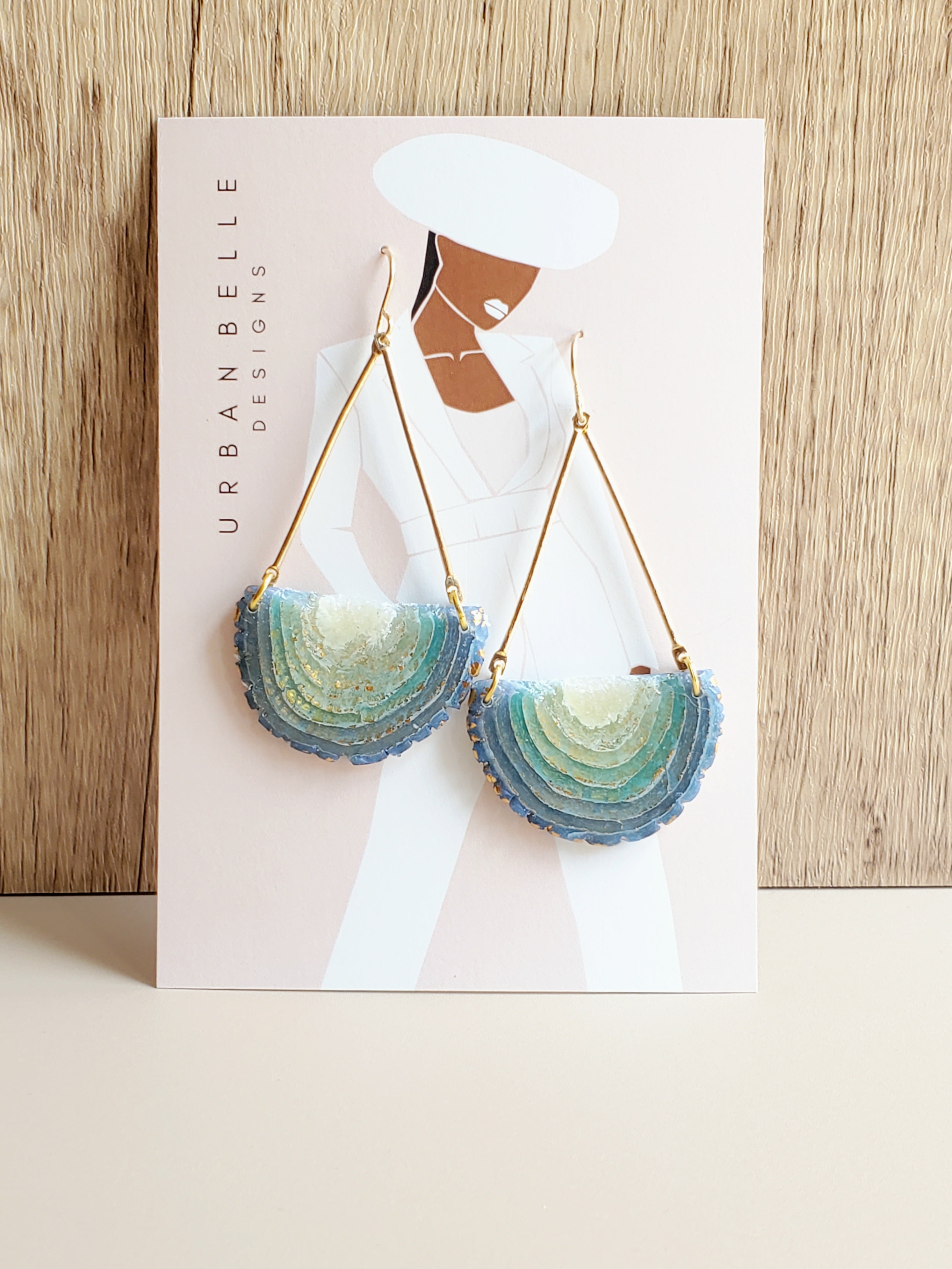 GAIA 14K Gold Filled Chandelier Statement Earrings - Aqua