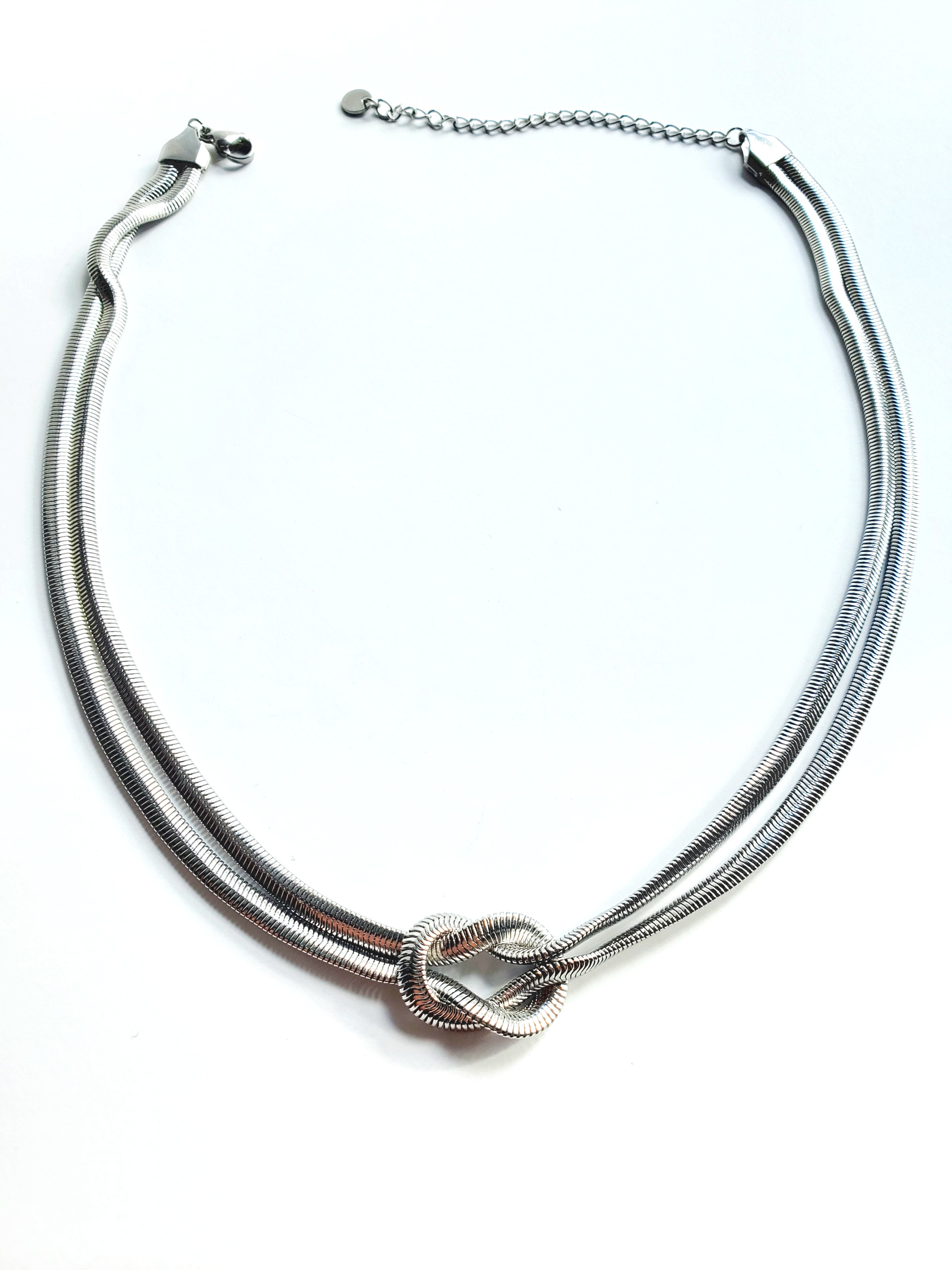 Herringbone Knotted Necklace - Gold/Silver