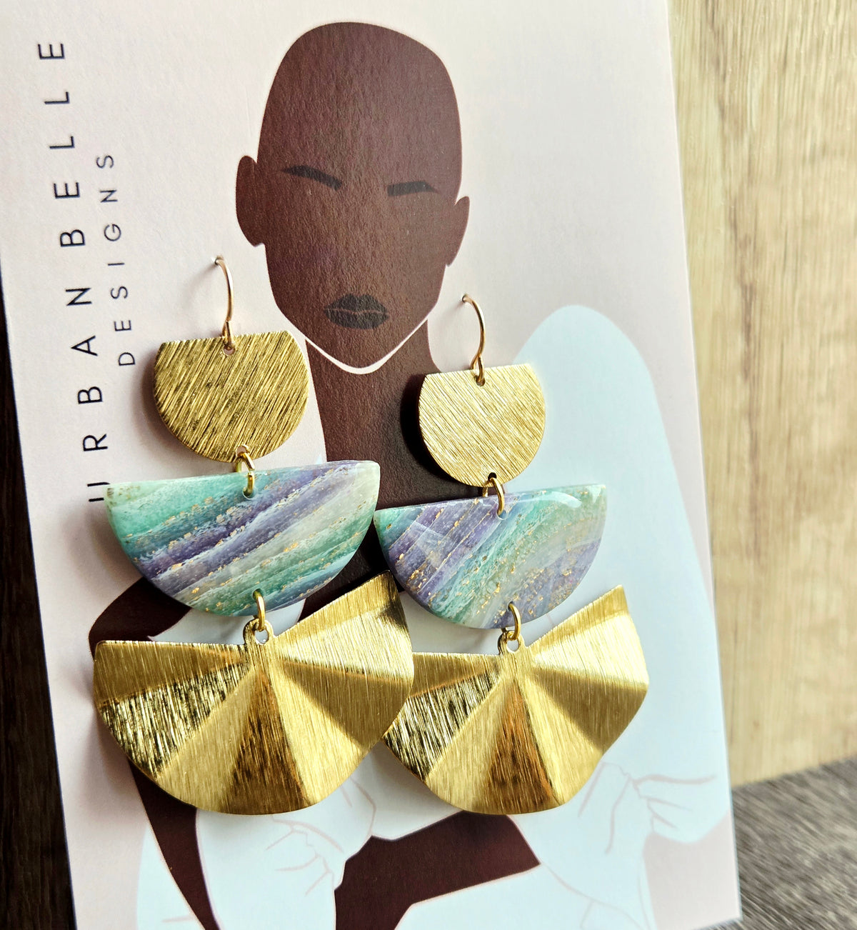 AVA Fan Statement Earrings 14K Gold Filled - Agate Meadow