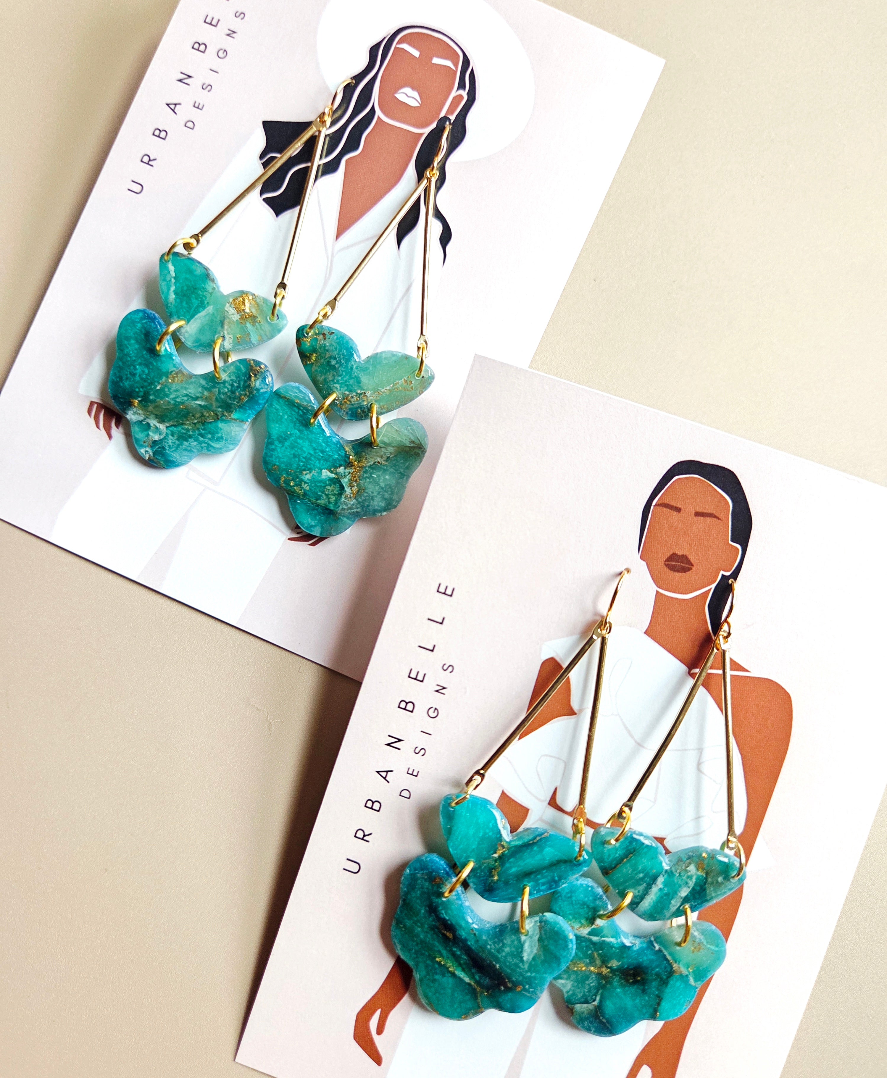 VERONICA Emerald Essence Statement Earrings