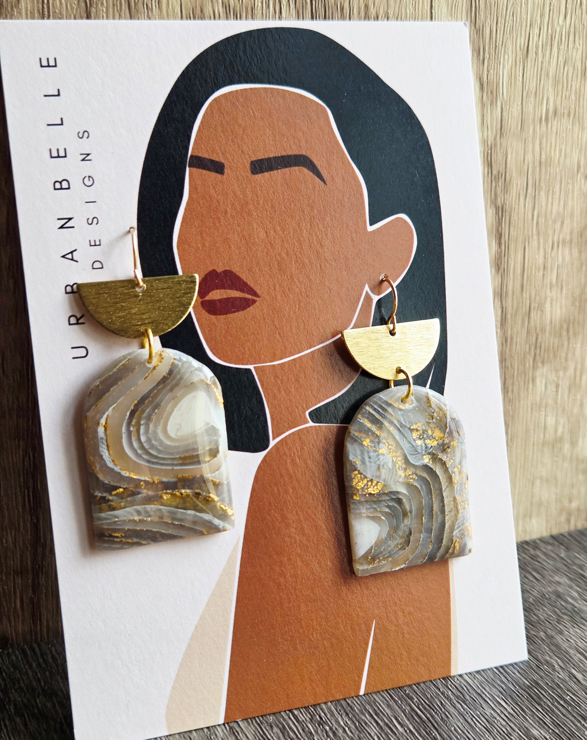 ALAYA Agate Inspired Statement Earrings - Ash