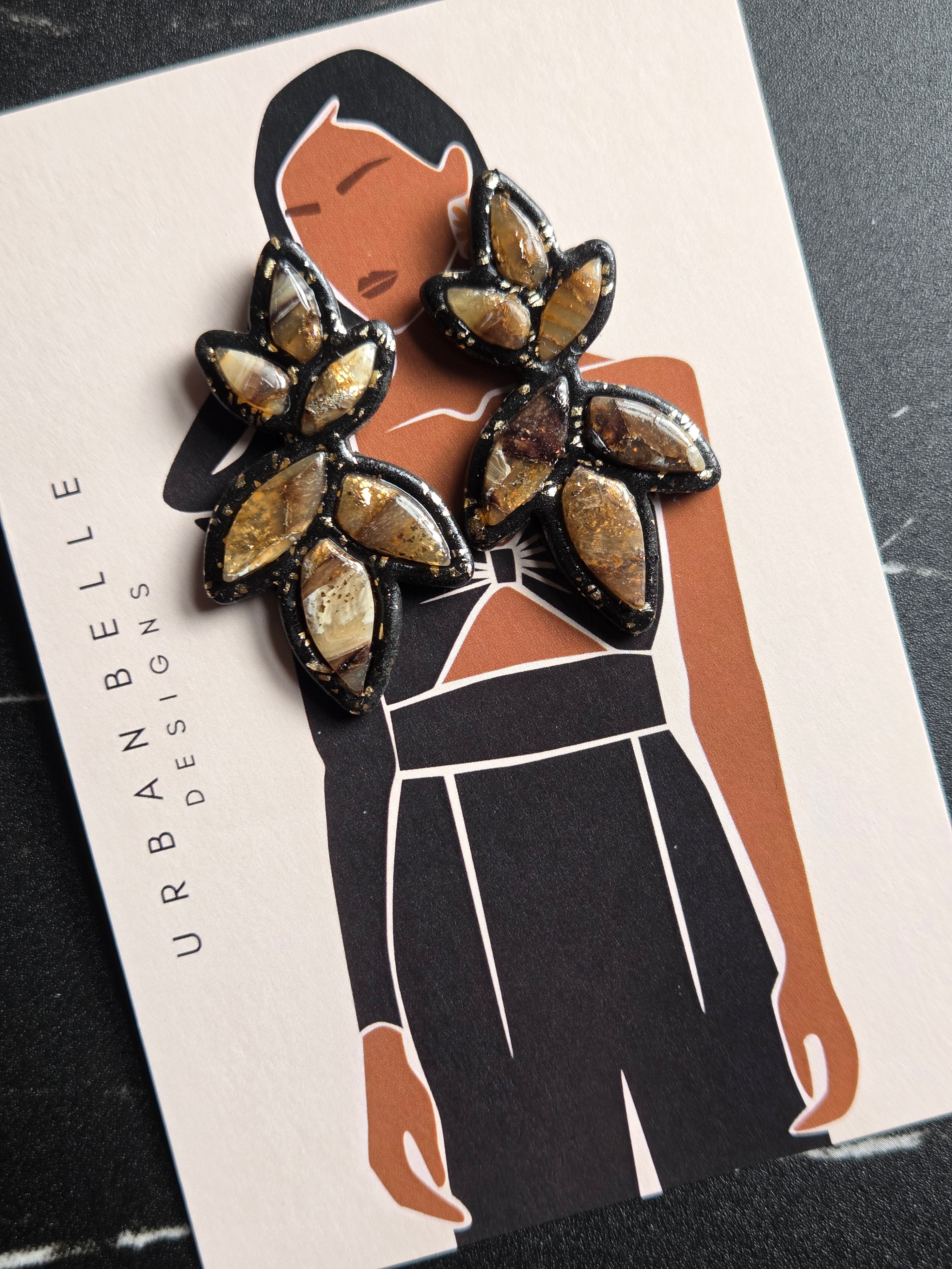 Nocturne Petal Statement Earrings
