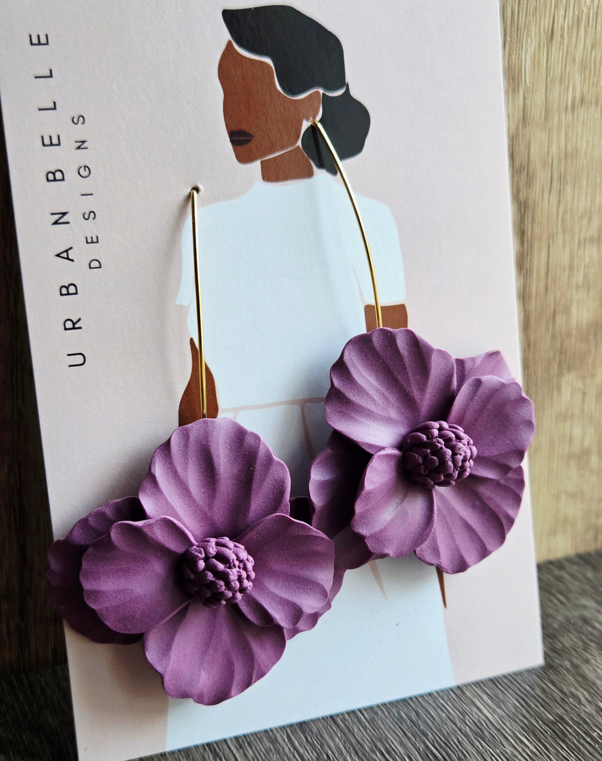 MILA Floral Statement Earrings - Plum