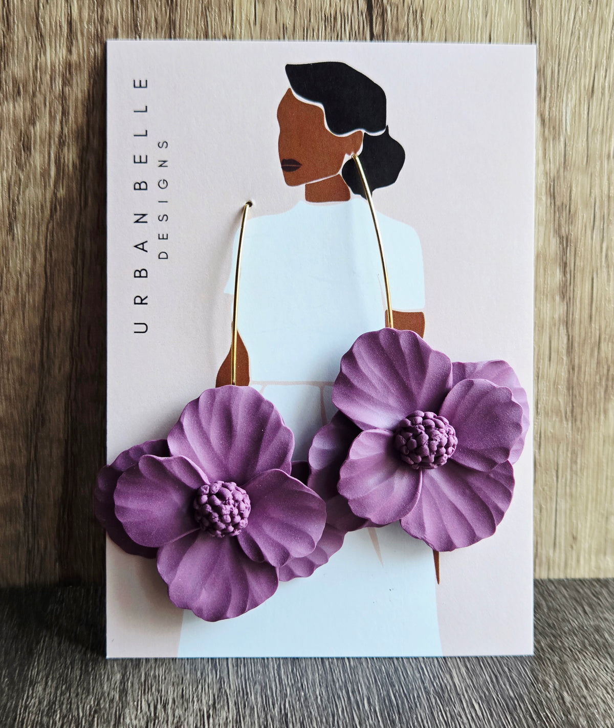 MILA Floral Statement Earrings - Plum