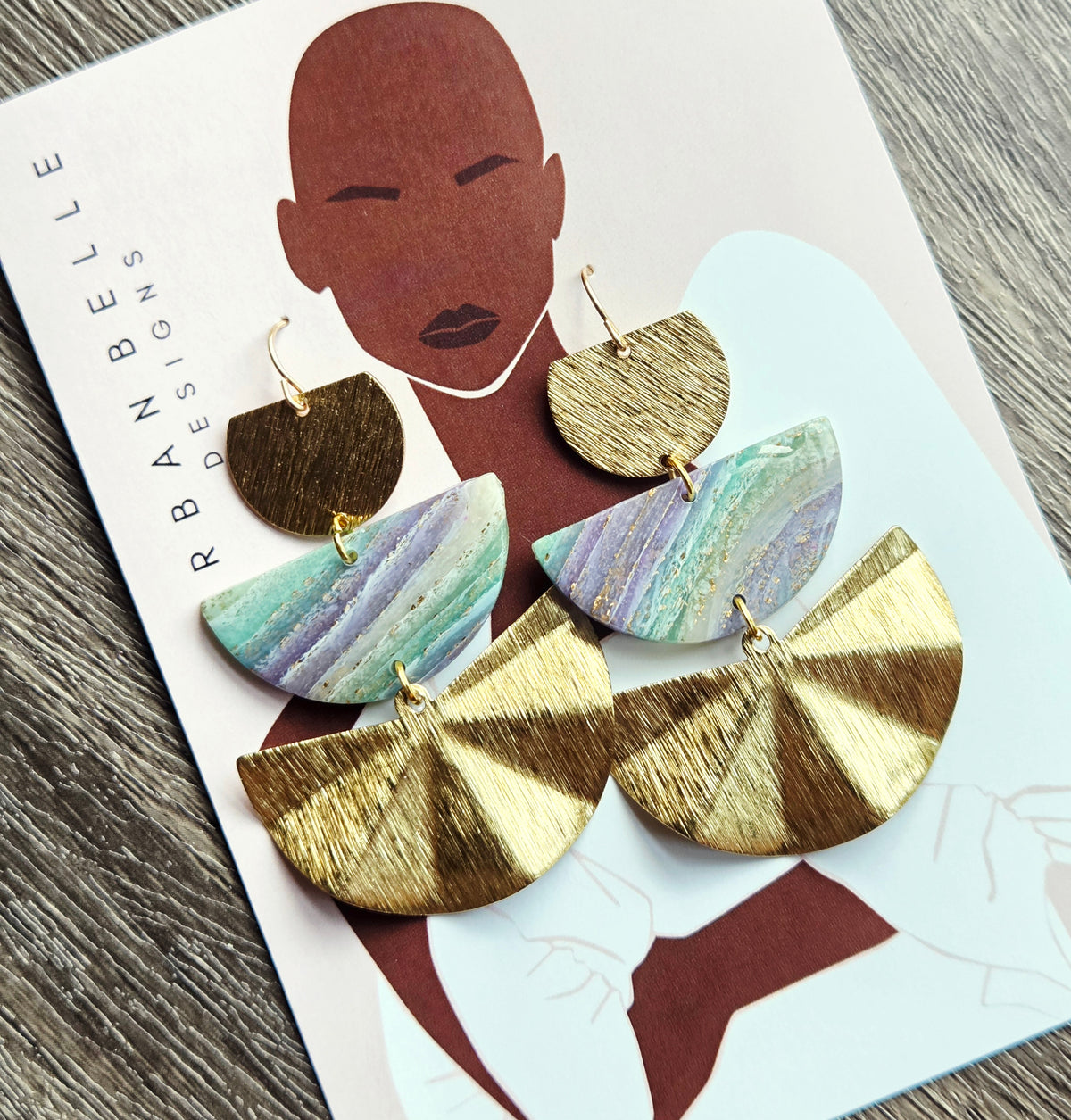 AVA Fan Statement Earrings 14K Gold Filled - Agate Meadow