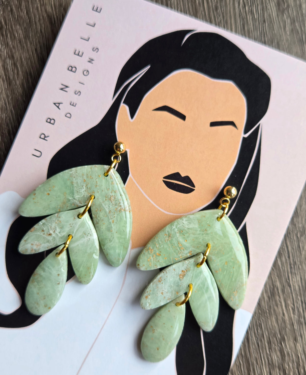 CAMILLE Statement Earrings - Jade Inspired