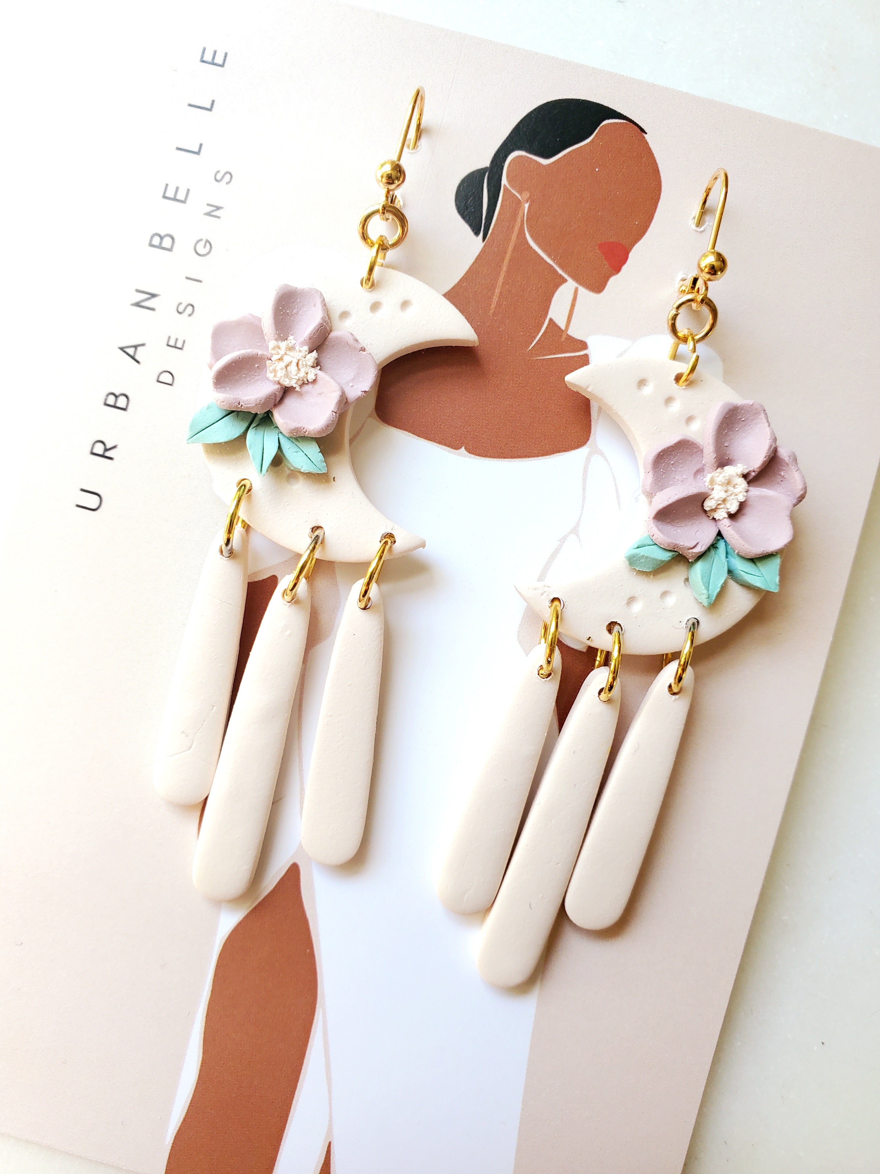 MAISIE Floral Moon Statement Earrings