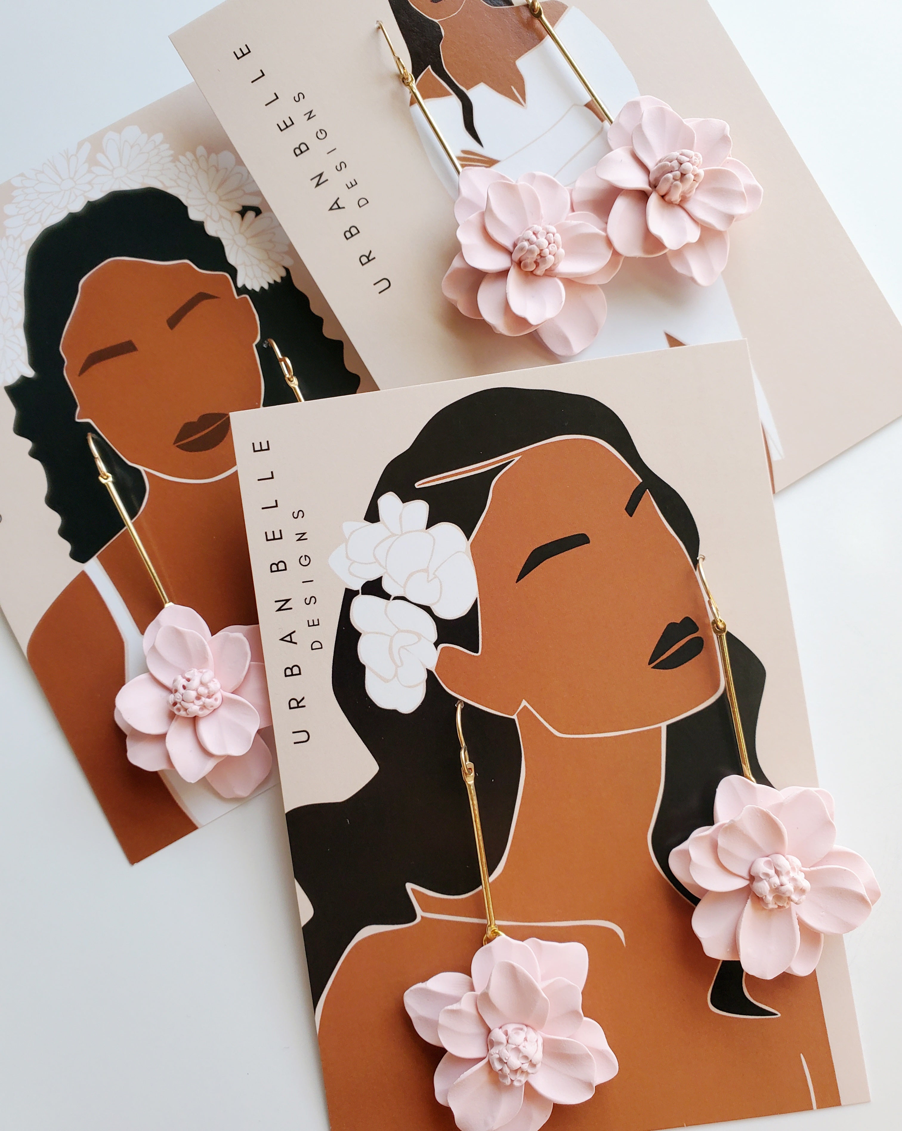 JOSIE Rose Pink Sampaguita Drop Earrings 14K Gold Filled