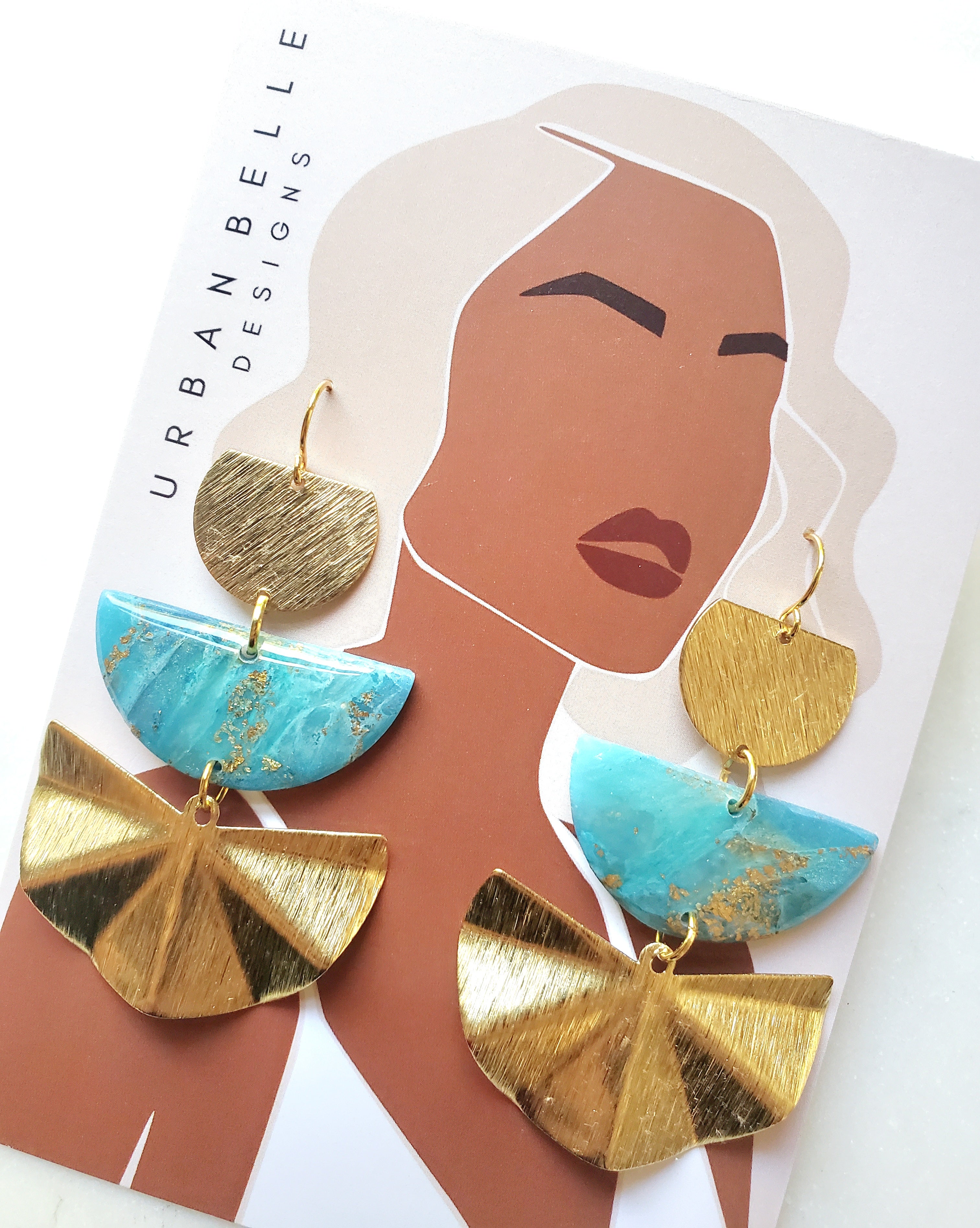 AVA Statement Earrings - Azure