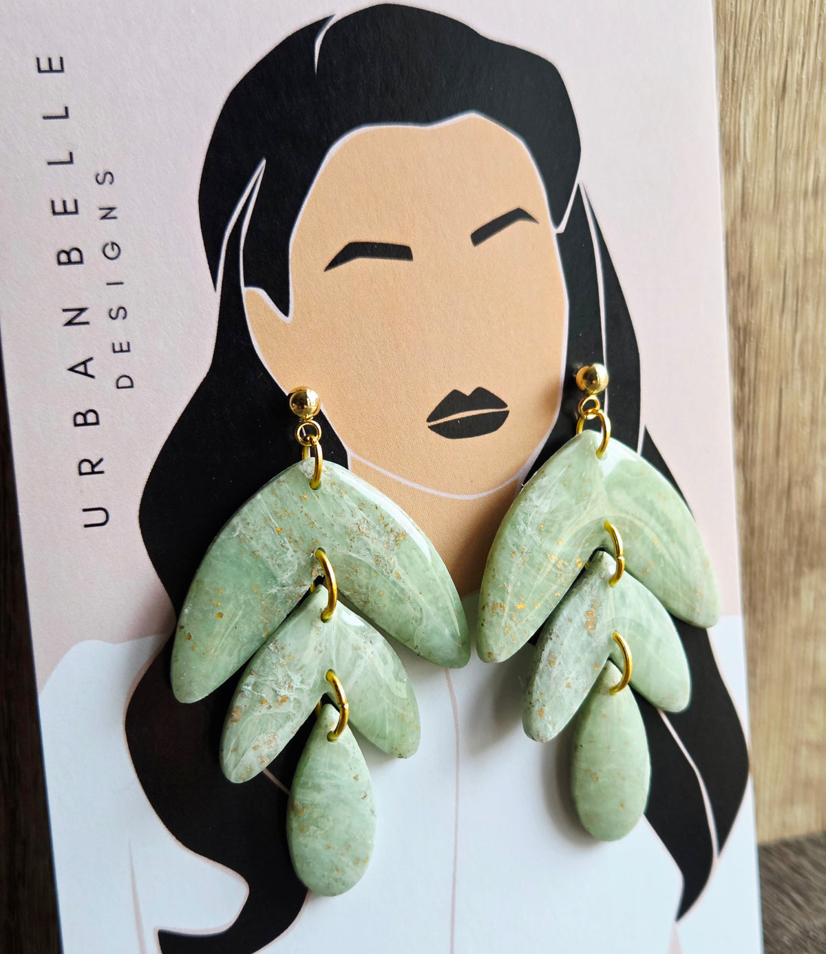 CAMILLE Statement Earrings - Jade Inspired