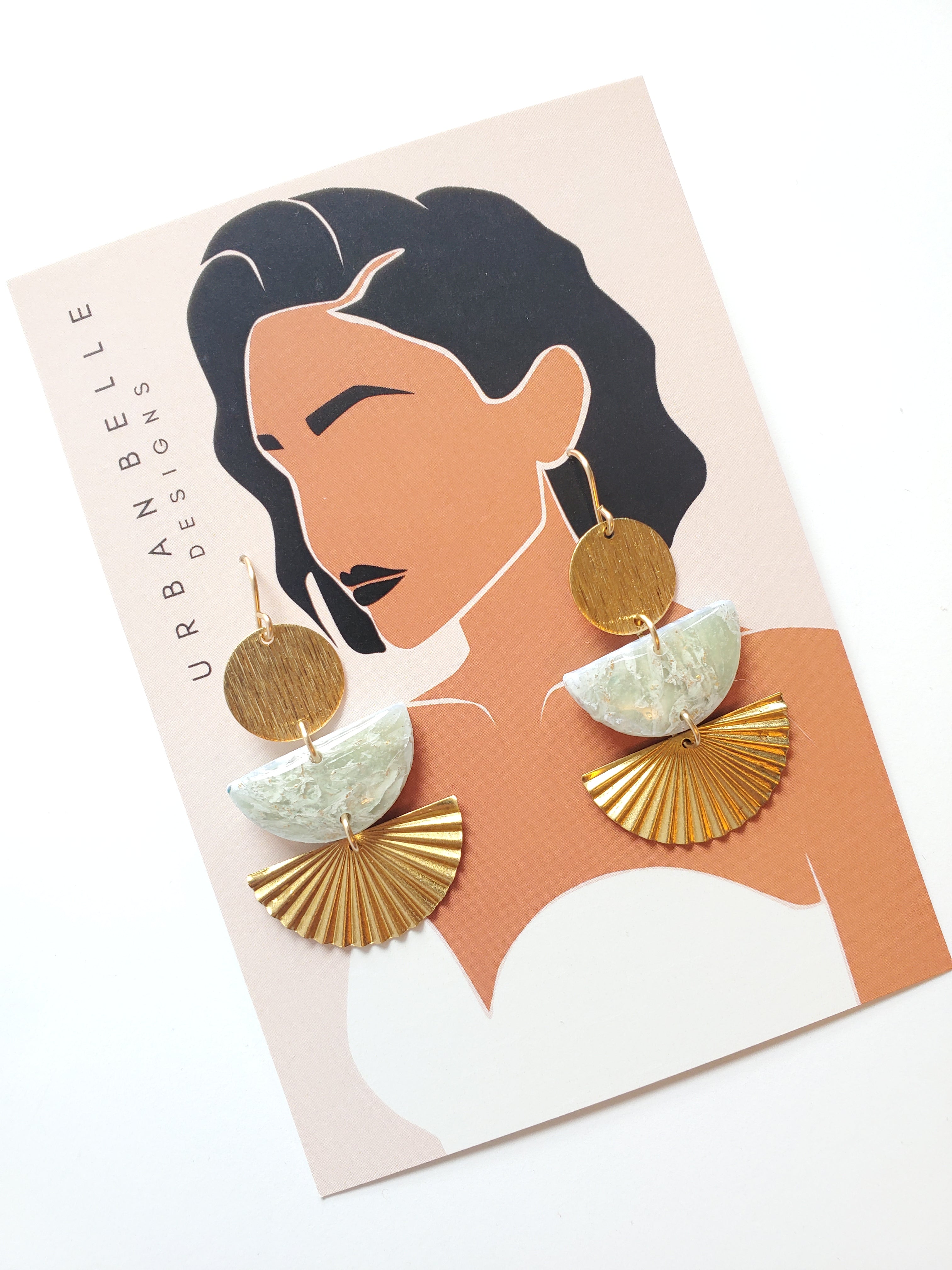 MIA Gemstone Inspired Fan Statement Earrings