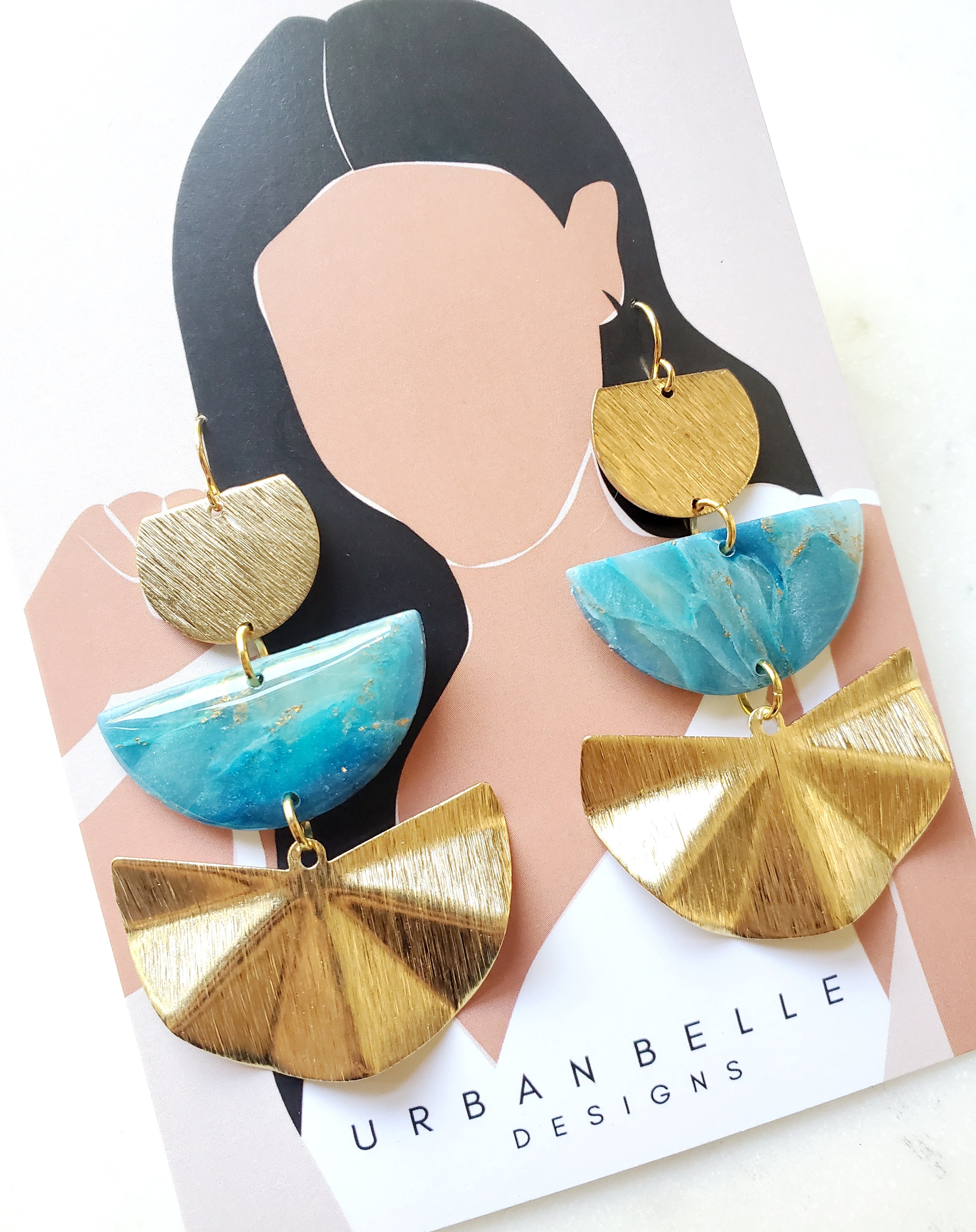 AVA Statement Earrings - Azure