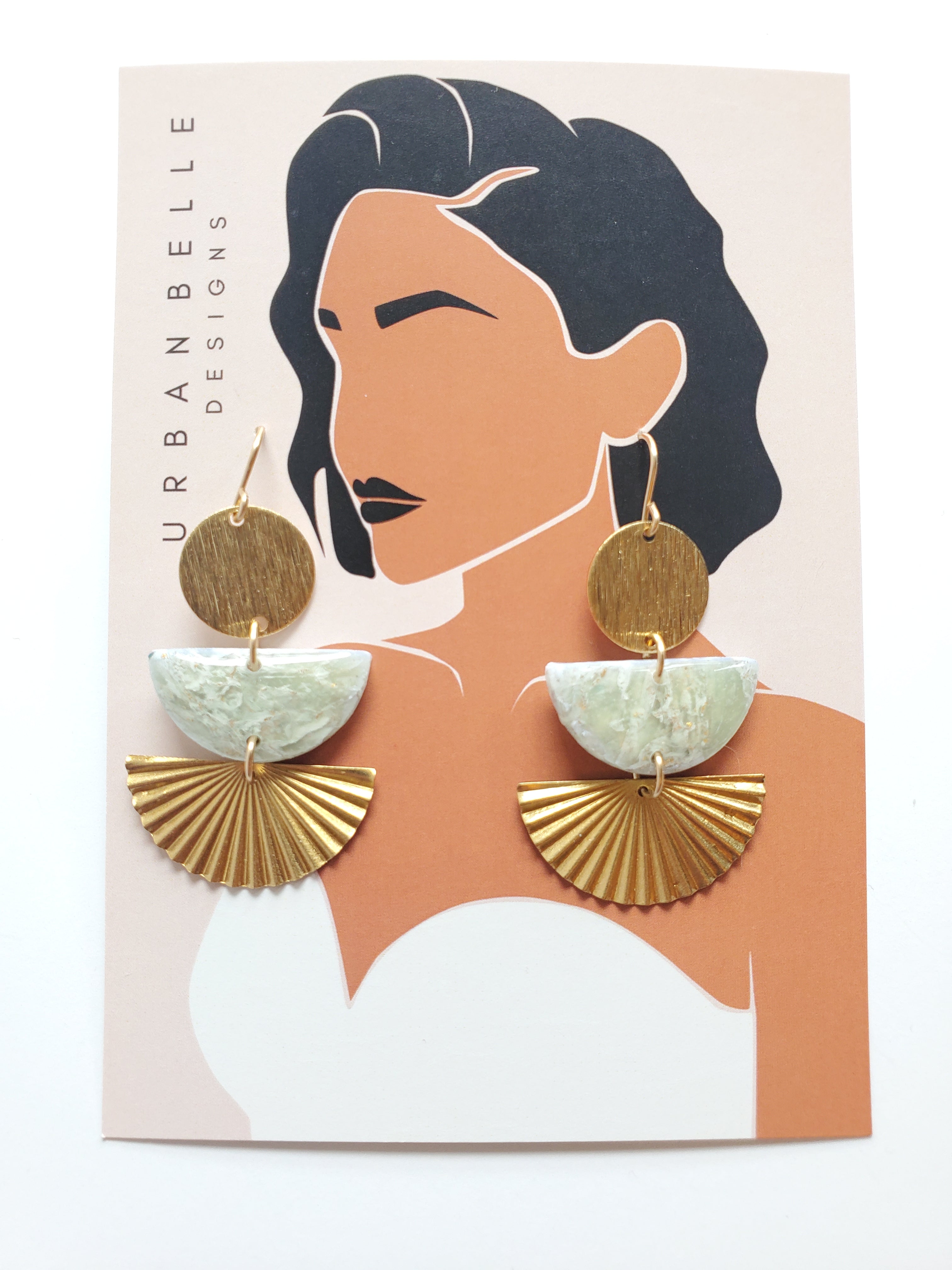MIA Gemstone Inspired Fan Statement Earrings