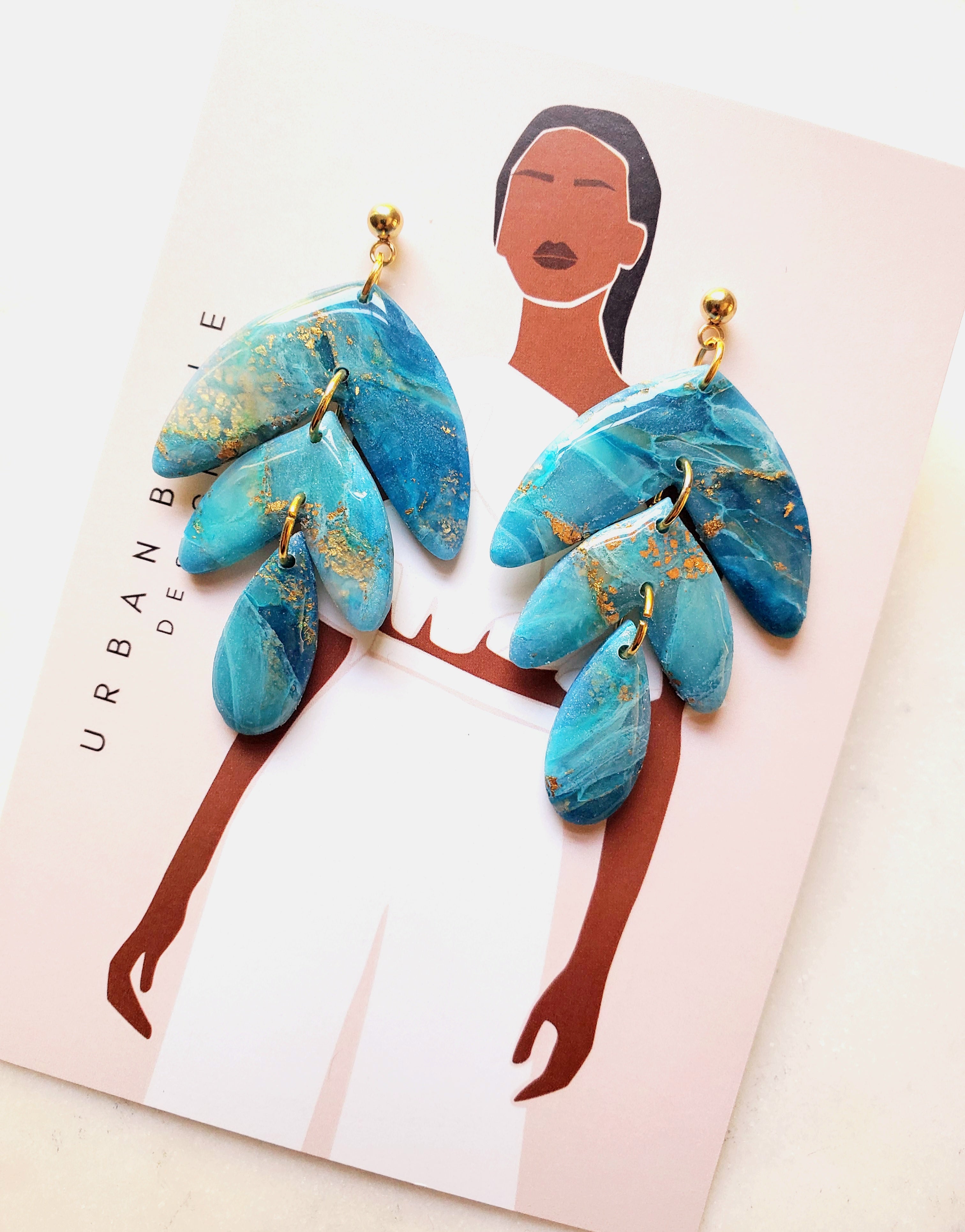 CAMILLE Statement Earrings - Azure