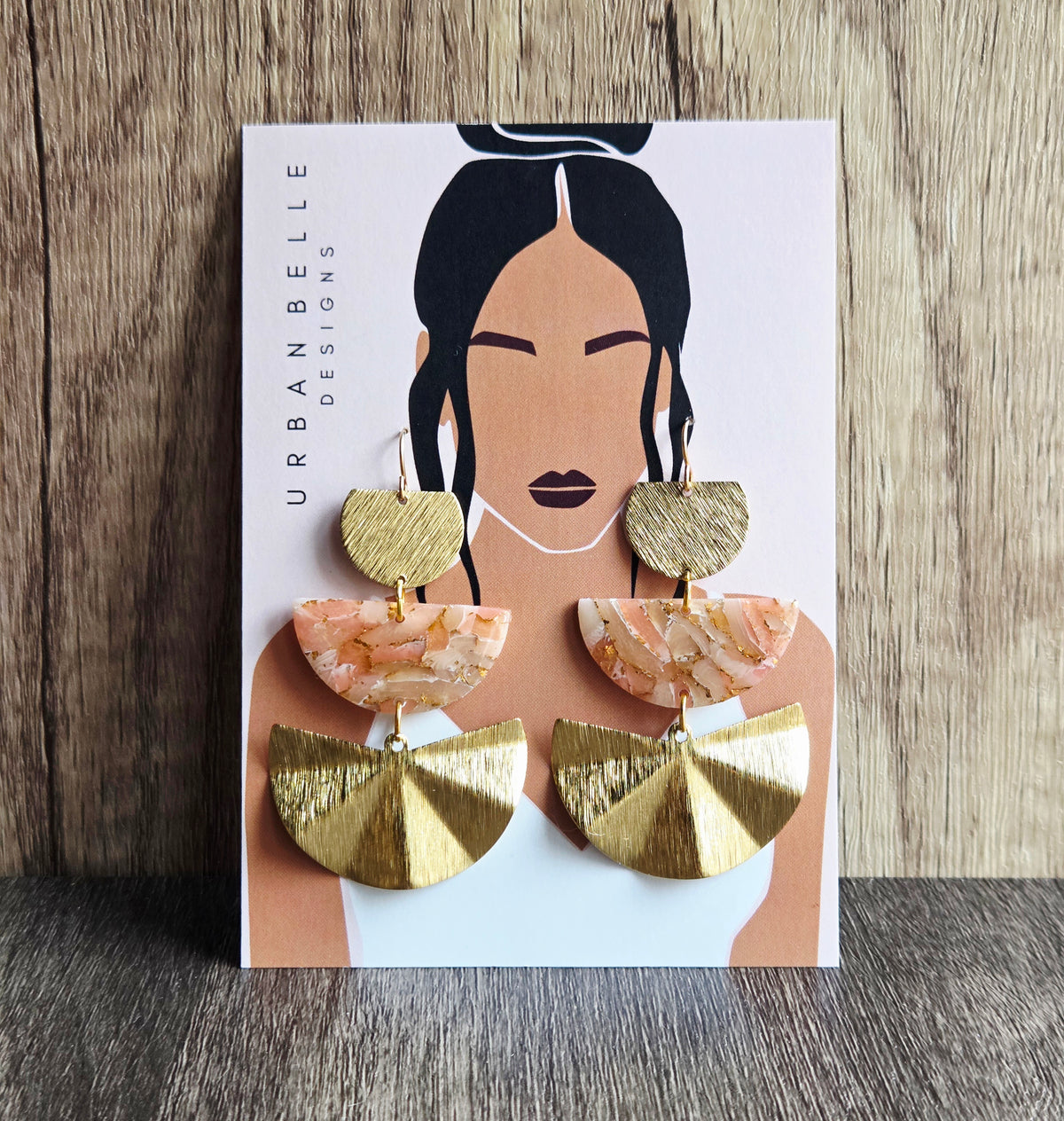 AVA Fan Statement Earrings 14K Gold Filled - Peach/Blush