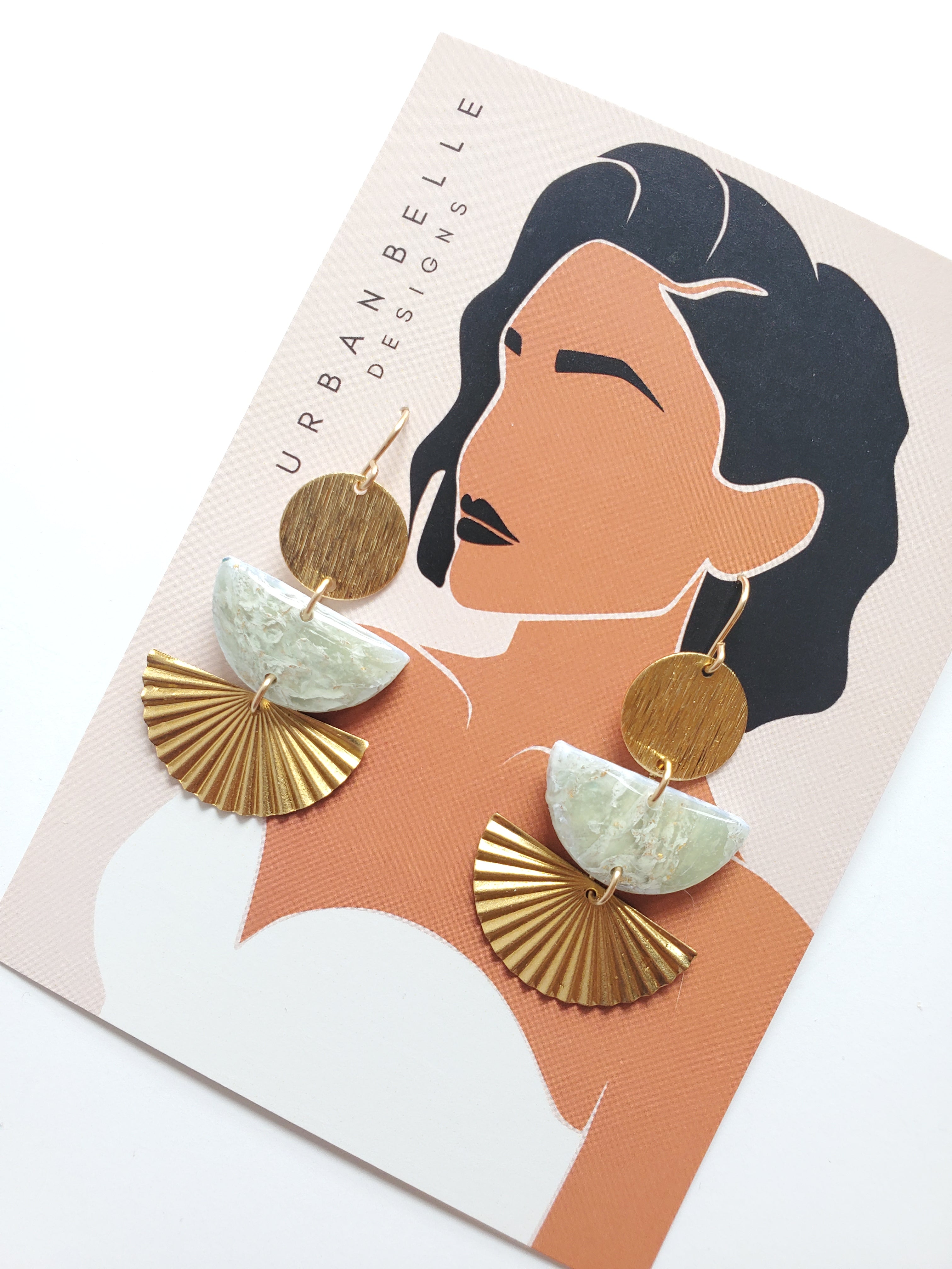 MIA Gemstone Inspired Fan Statement Earrings
