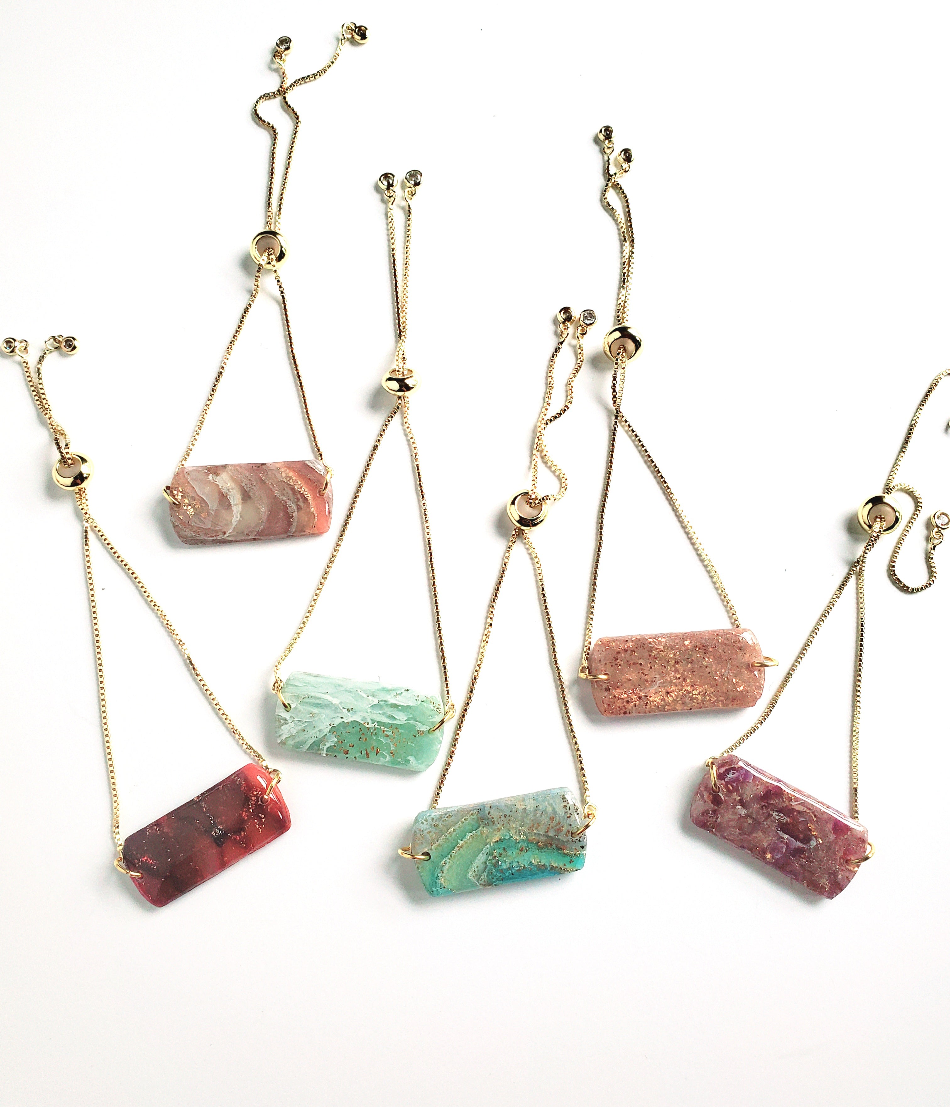 Nature Inspired Clay Pendant Bracelet