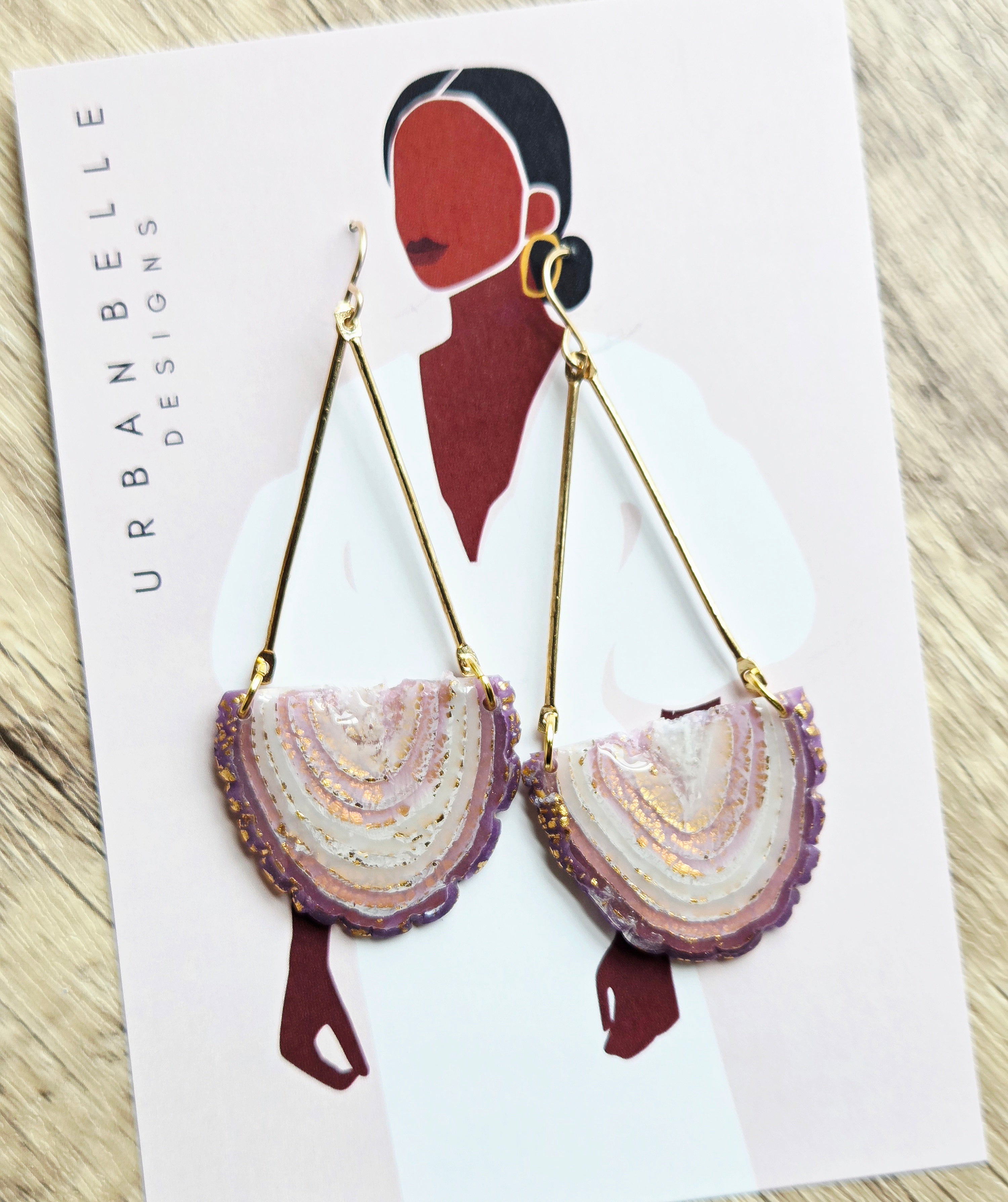 GAIA 14K Gold Filled Chandelier Statement Earrings - Orchid