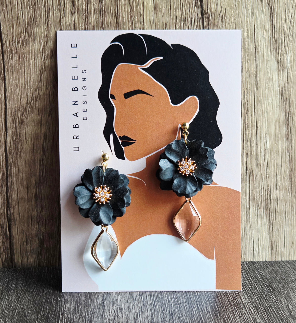 NOELLE Midnight Bloom Statement Earrings