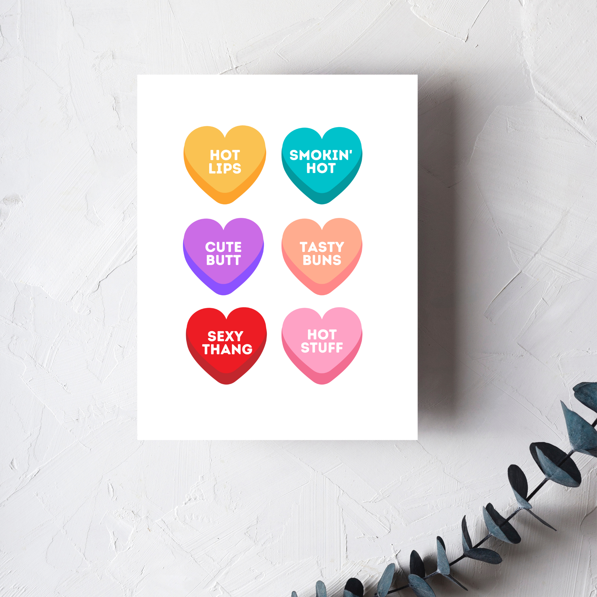 Naughty Valentine Candy Hearts - Greeting Card